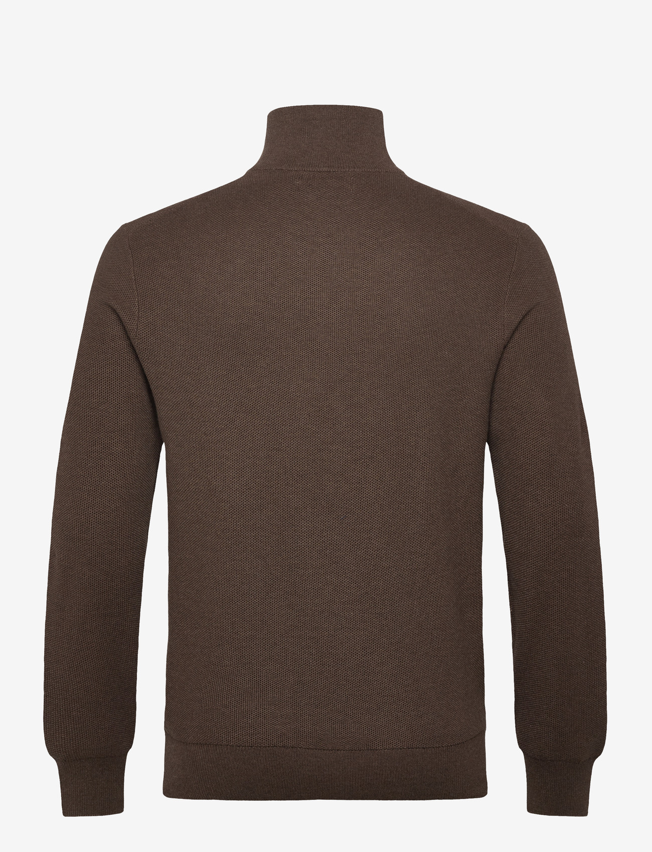 Polo Ralph Lauren - Mesh-Knit Cotton Quarter-Zip Sweater - halfzip strik - nutmeg brown hthr - 1