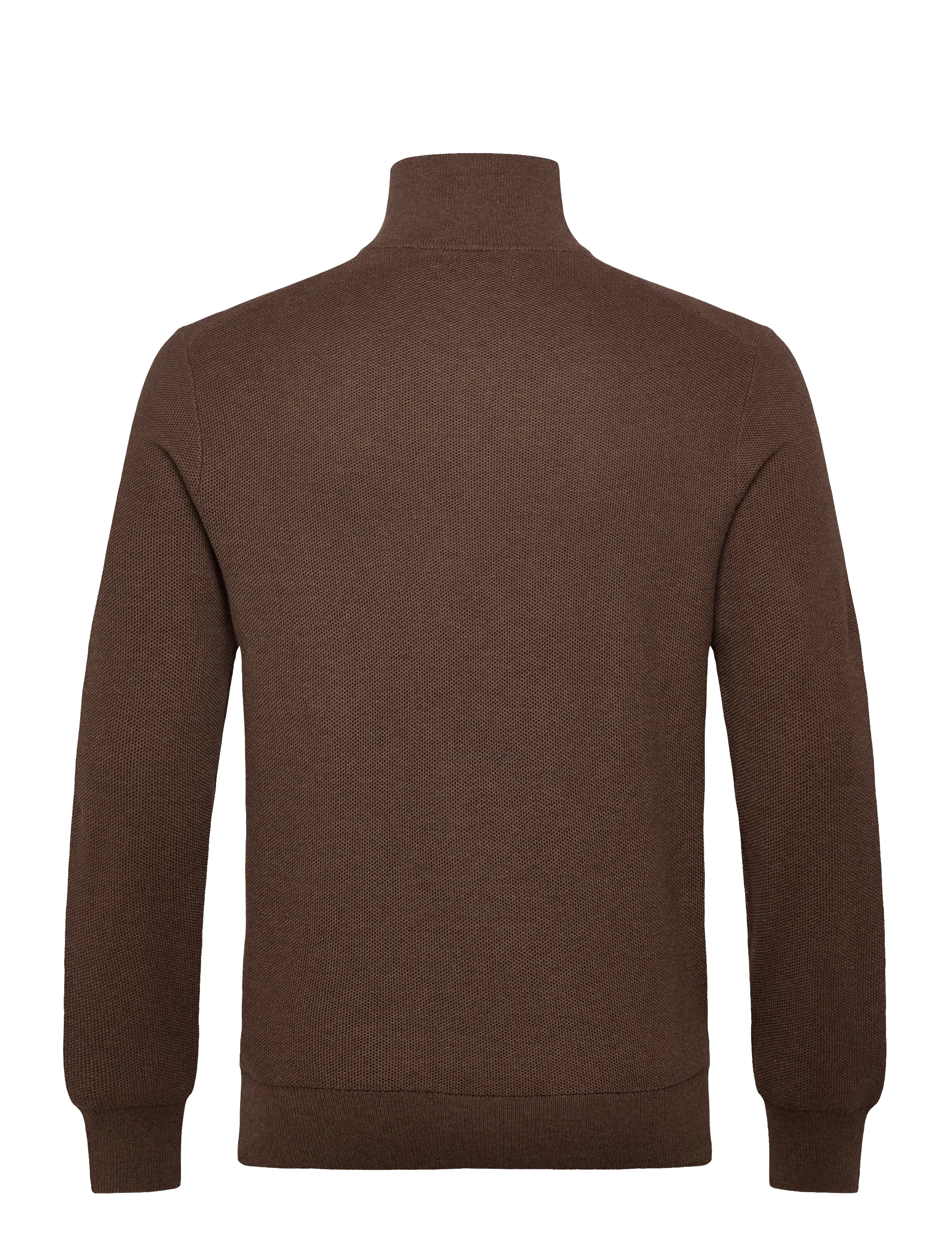 Polo Ralph Lauren - Mesh-Knit Cotton Quarter-Zip Sweater - pullover mit halbem reißverschluss - nutmeg brown hthr - 1