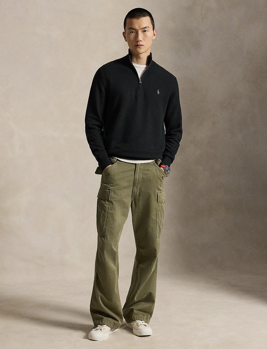 Polo Ralph Lauren - Mesh-Knit Cotton Quarter-Zip Sweater - pullover mit halbem reißverschluss - polo black w/ c99 - 4