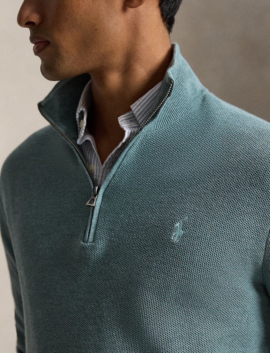 Polo Ralph Lauren - 32/2 COTTON-SWEATER-HALF ZIP - pullover mit halbem reißverschluss - turquoise jay hea - 5