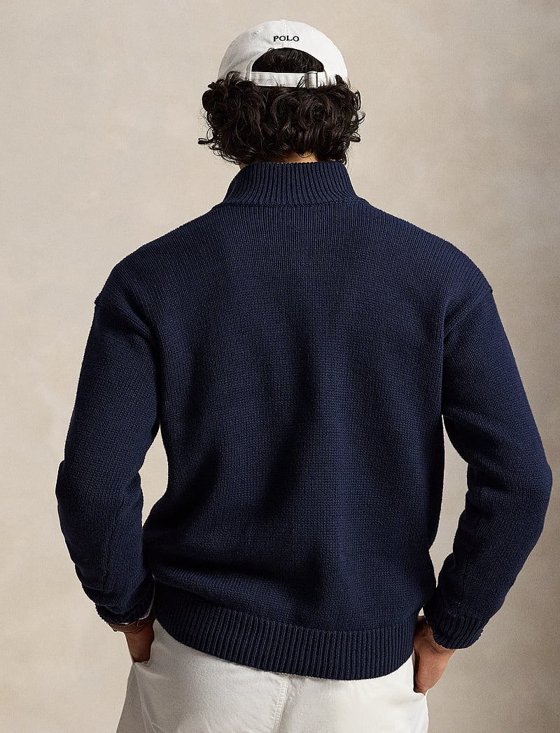 Polo Ralph Lauren - Relaxed Fit Cotton Quarter-Zip Sweater - halfzip strik - hunter navy - 2