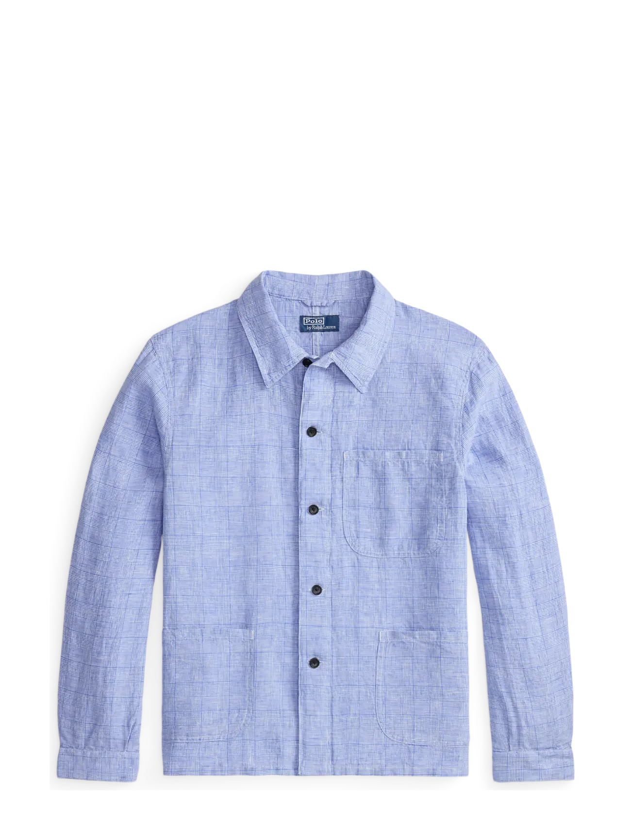 Polo Ralph Lauren - Plaid Linen Utility Overshirt - vindjakker - 7273 blue white - 1