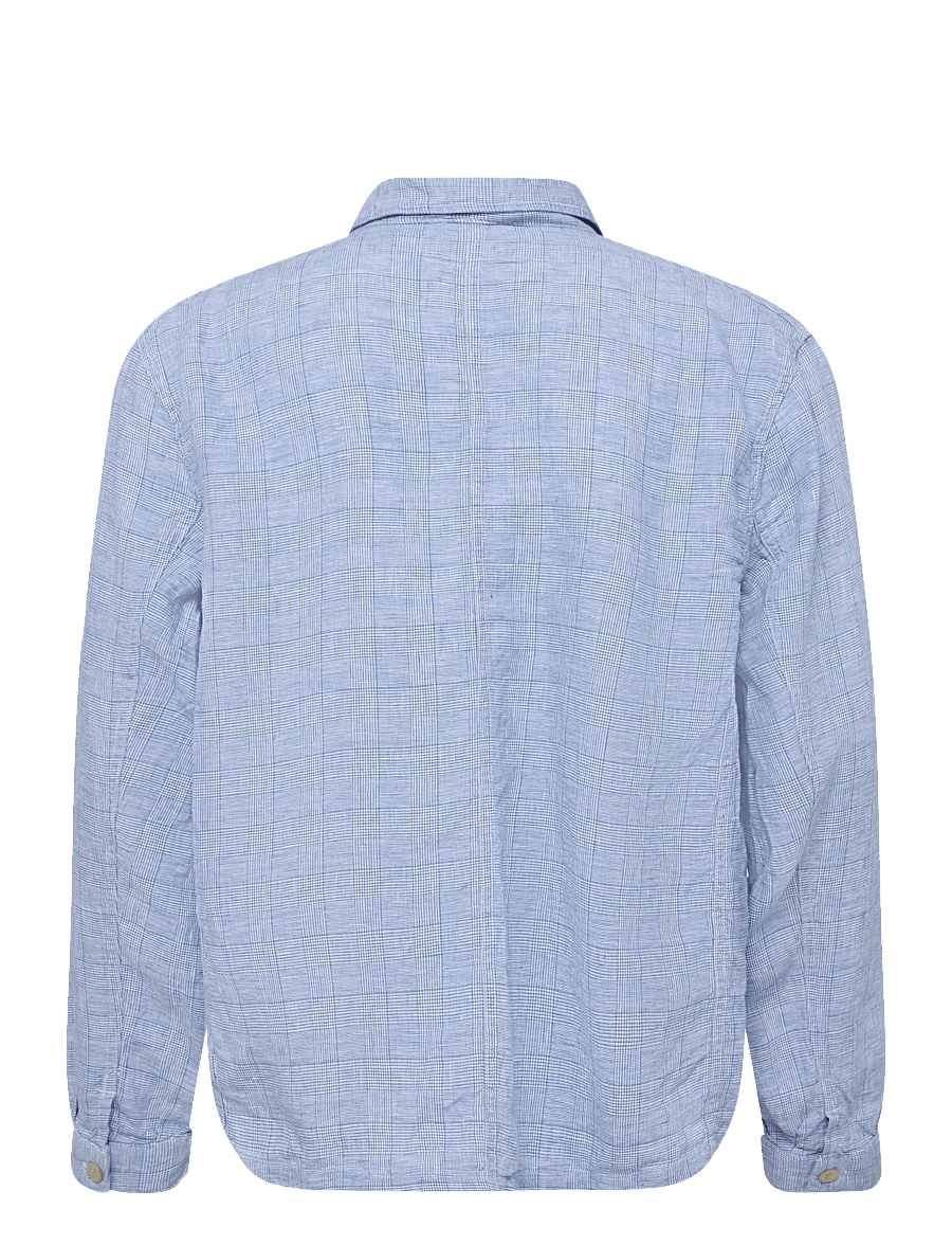 Polo Ralph Lauren - Plaid Linen Utility Overshirt - vindjakker - 7273 blue white - 2