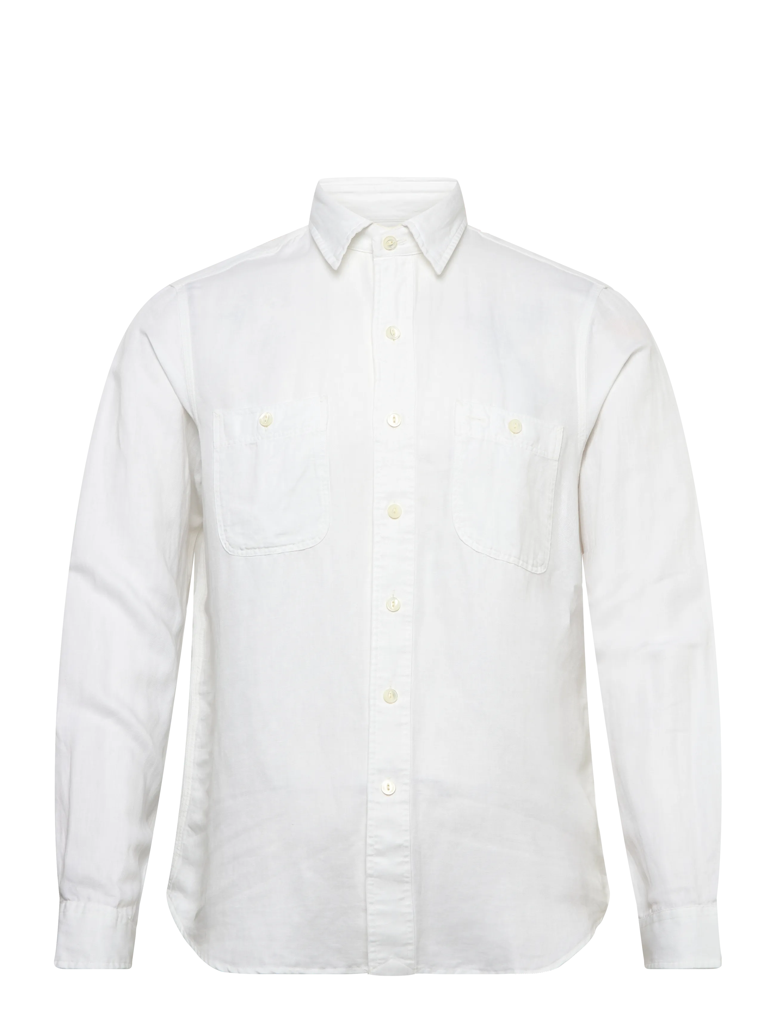Polo Ralph Lauren Classic Fit Linen-Silk Workshirt, Mænd, Langærmet Arbejdsskjorte, Hvid, Str: L