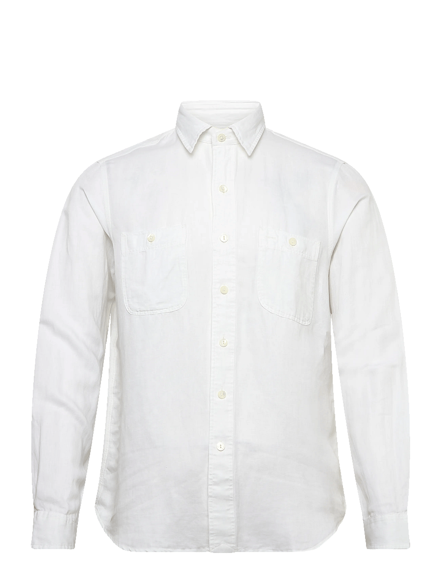 Polo Ralph Lauren - Classic Fit Linen-Silk Workshirt - basic-hemden - white - 0