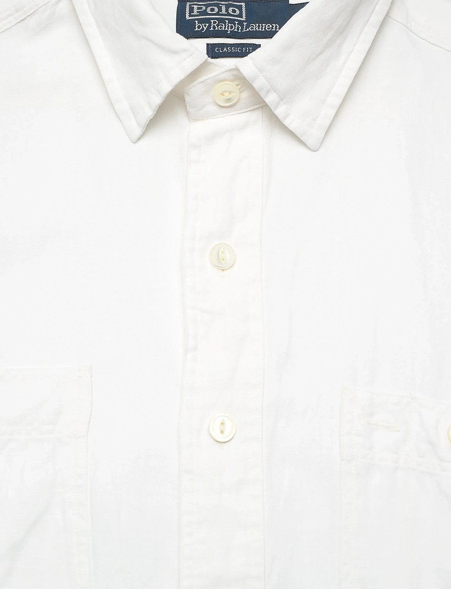 Polo Ralph Lauren - Classic Fit Linen-Silk Workshirt - basic-hemden - white - 2