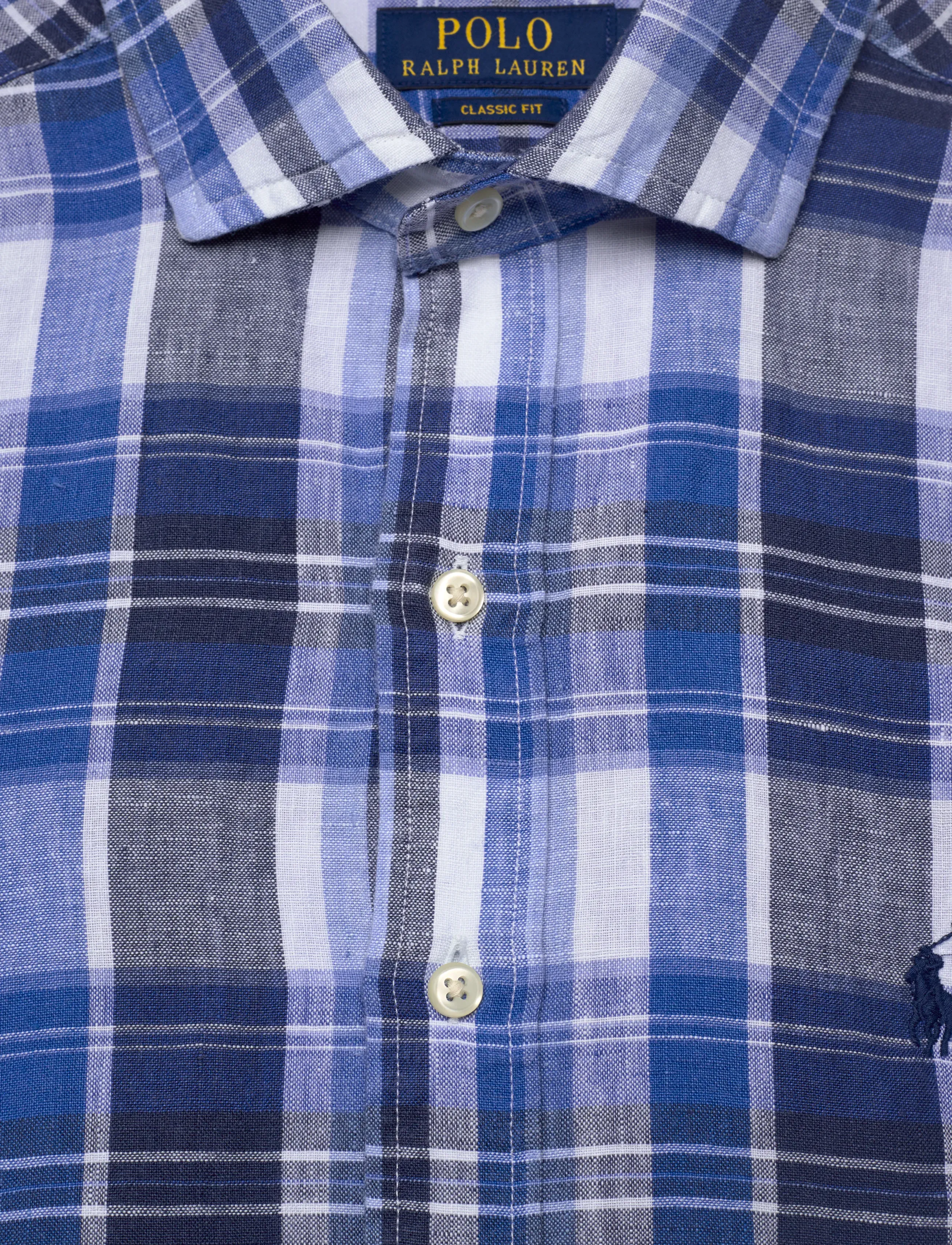 Polo Ralph Lauren - Classic Fit Plaid Linen Shirt - basic skjorter - 7312 navy multi - 2