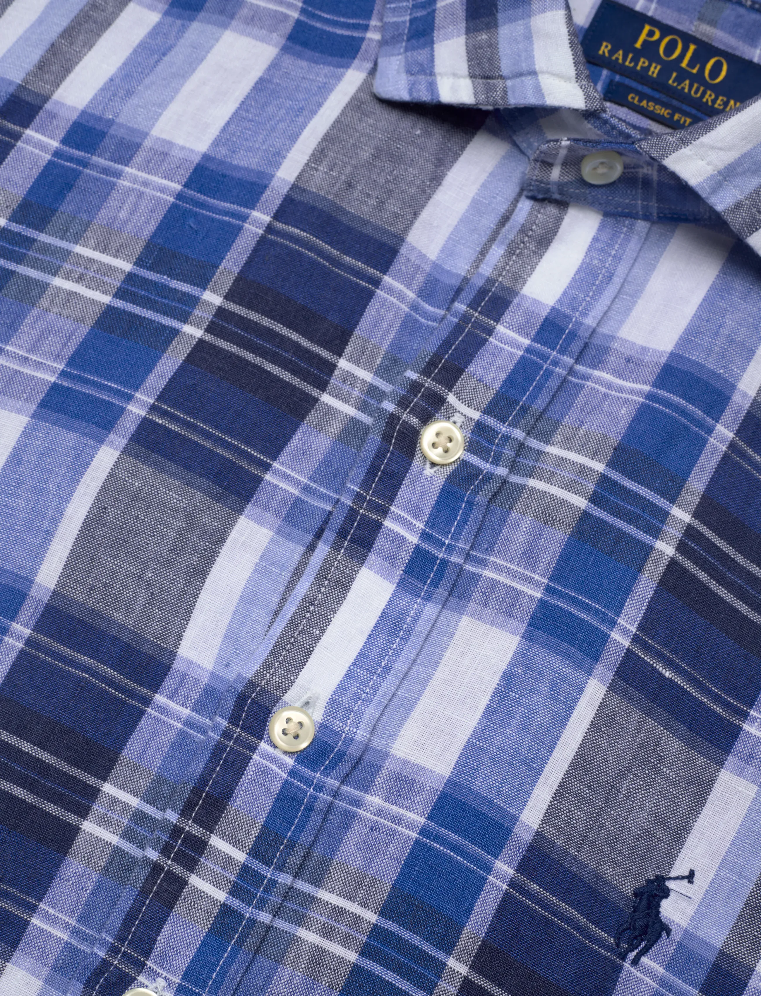 Polo Ralph Lauren - Classic Fit Plaid Linen Shirt - basic skjorter - 7312 navy multi - 3