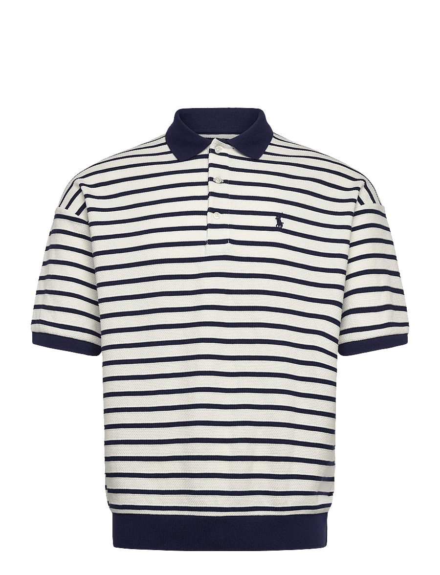 Polo Ralph Lauren - Relaxed Fit Striped Textured Polo Shirt - stutterma pólóbolir - nevis/ newport na - 0