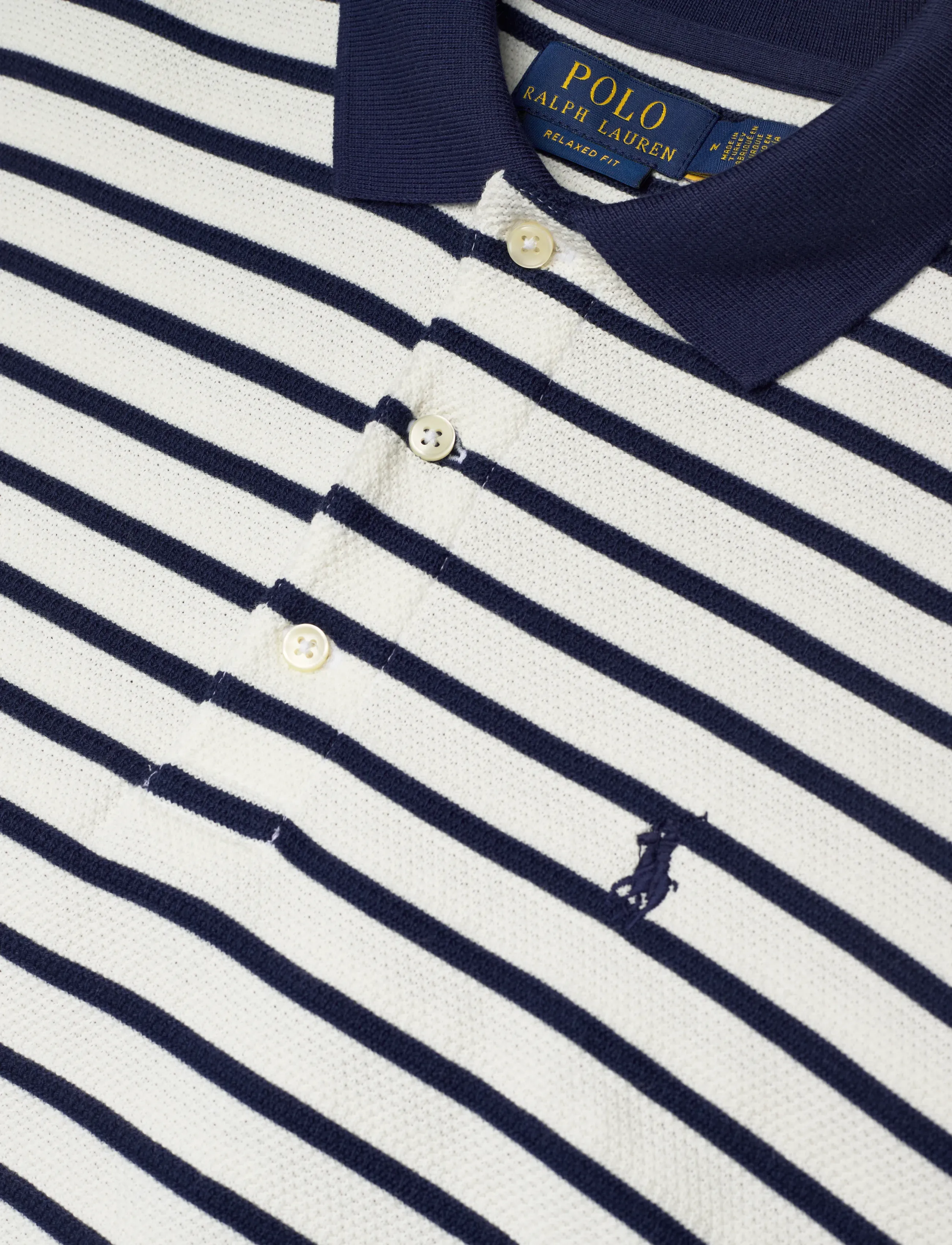 Polo Ralph Lauren - Relaxed Fit Striped Textured Polo Shirt - stutterma pólóbolir - nevis/ newport na - 2
