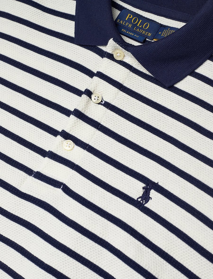 Polo Ralph Lauren - Relaxed Fit Striped Textured Polo Shirt - stutterma pólóbolir - nevis/ newport na - 2