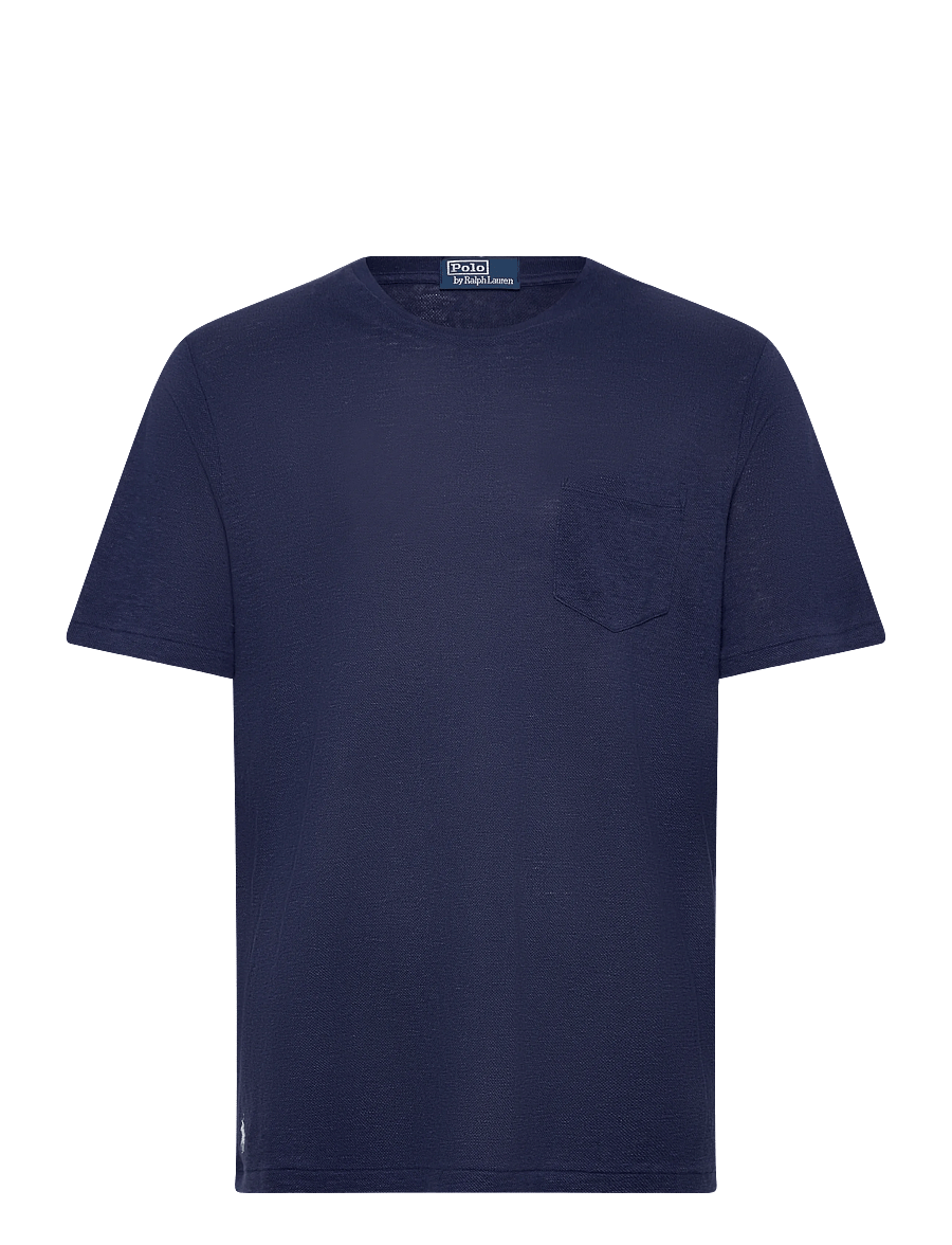 Polo Ralph Lauren - Standard Fit Linen Mesh T-Shirt - kurzärmelige t-shirts - newport navy - 0