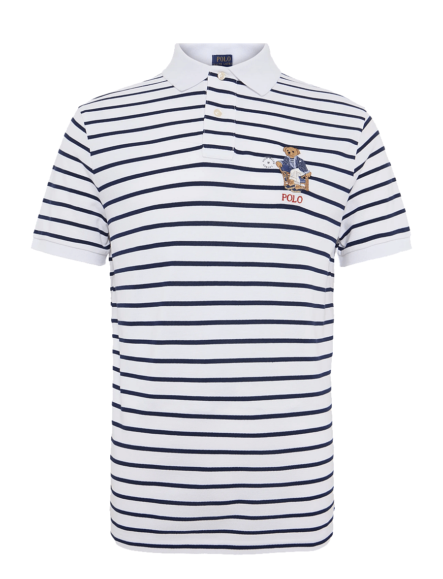 Polo Ralph Lauren - Custom Slim Fit Polo Bear Polo Shirt - kortärmade pikéer - newport bear-whit - 1