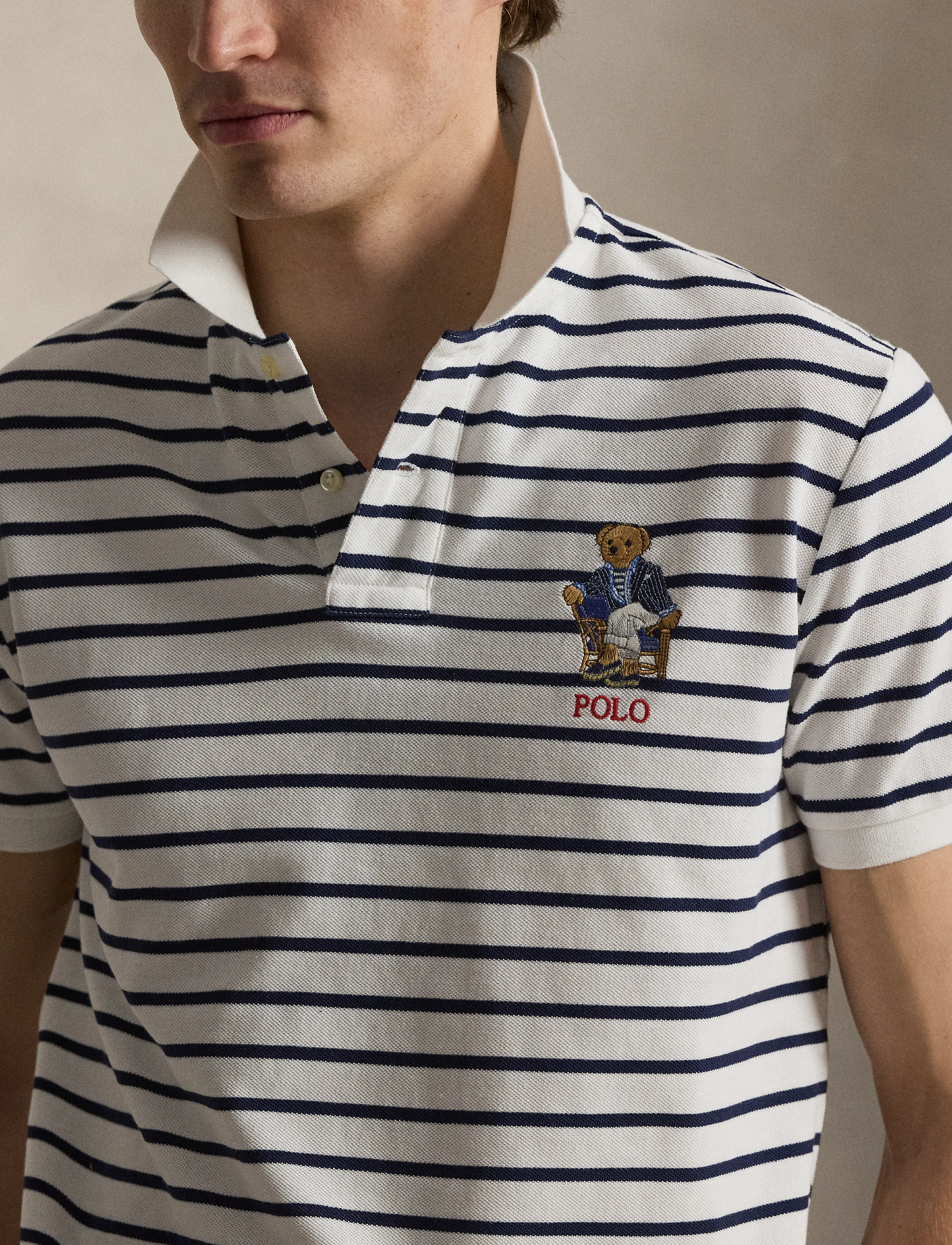 Polo Ralph Lauren - Custom Slim Fit Polo Bear Polo Shirt - newport bear-whit - 4
