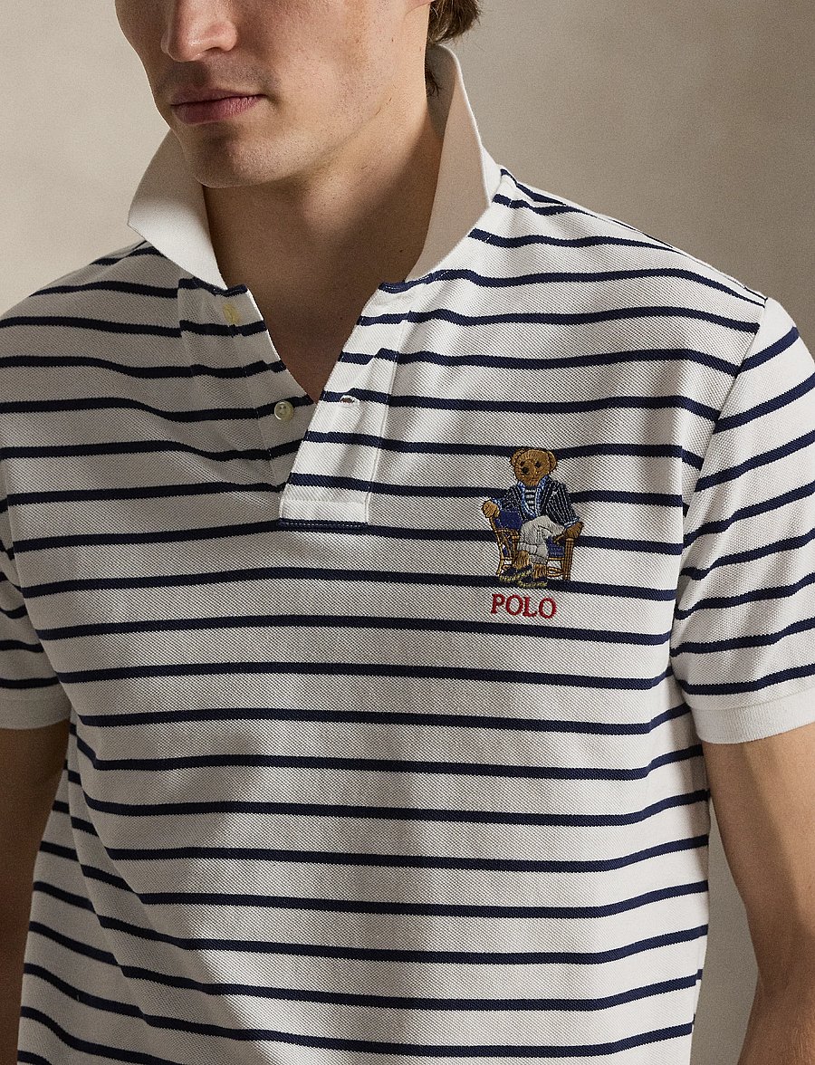Polo Ralph Lauren - Custom Slim Fit Polo Bear Polo Shirt - newport bear-whit - 4