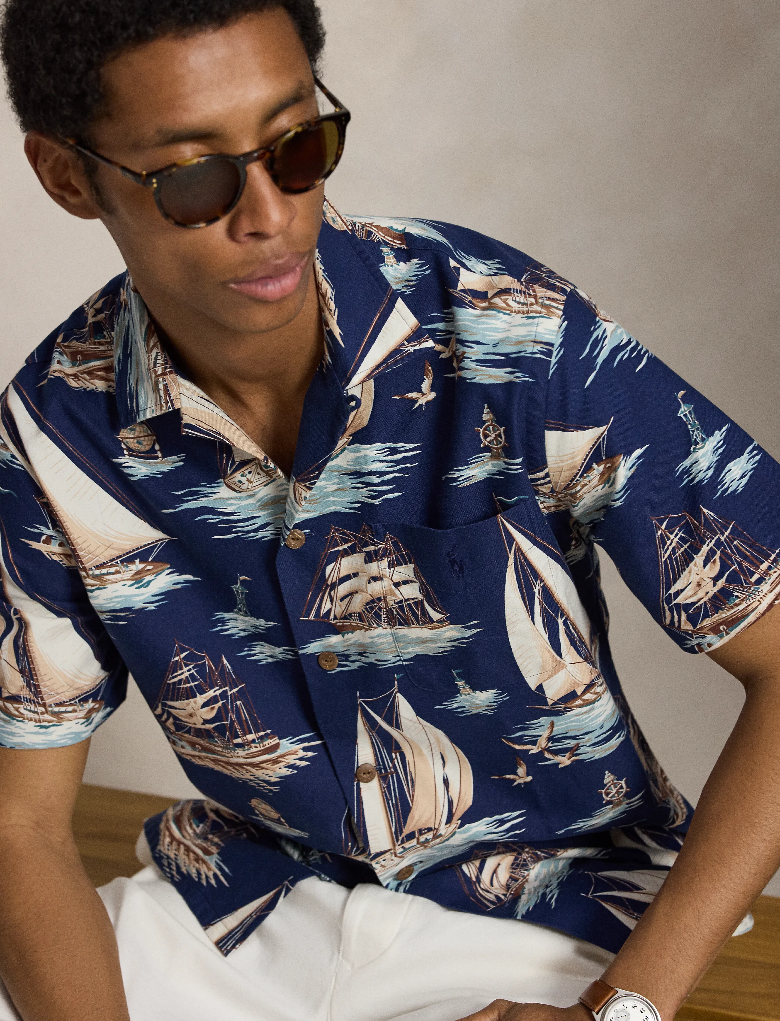Polo Ralph Lauren - Classic Fit Sailboat-Print Oxford Shirt - 7247 vintage scho - 3