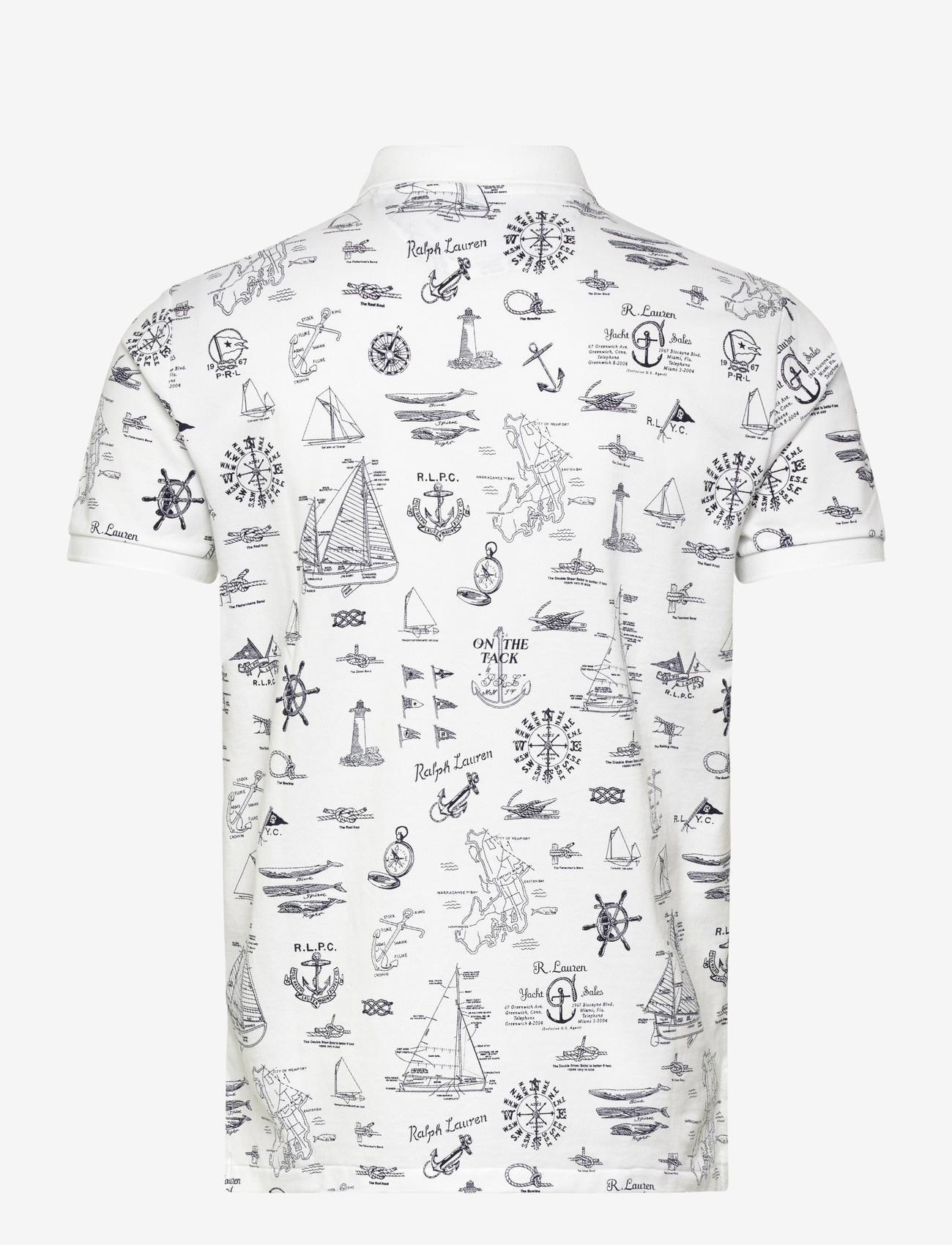 Polo Ralph Lauren - Custom Slim Fit Nautical Mesh Polo Shirt - short-sleeved polos - seaward bound-whi - 1