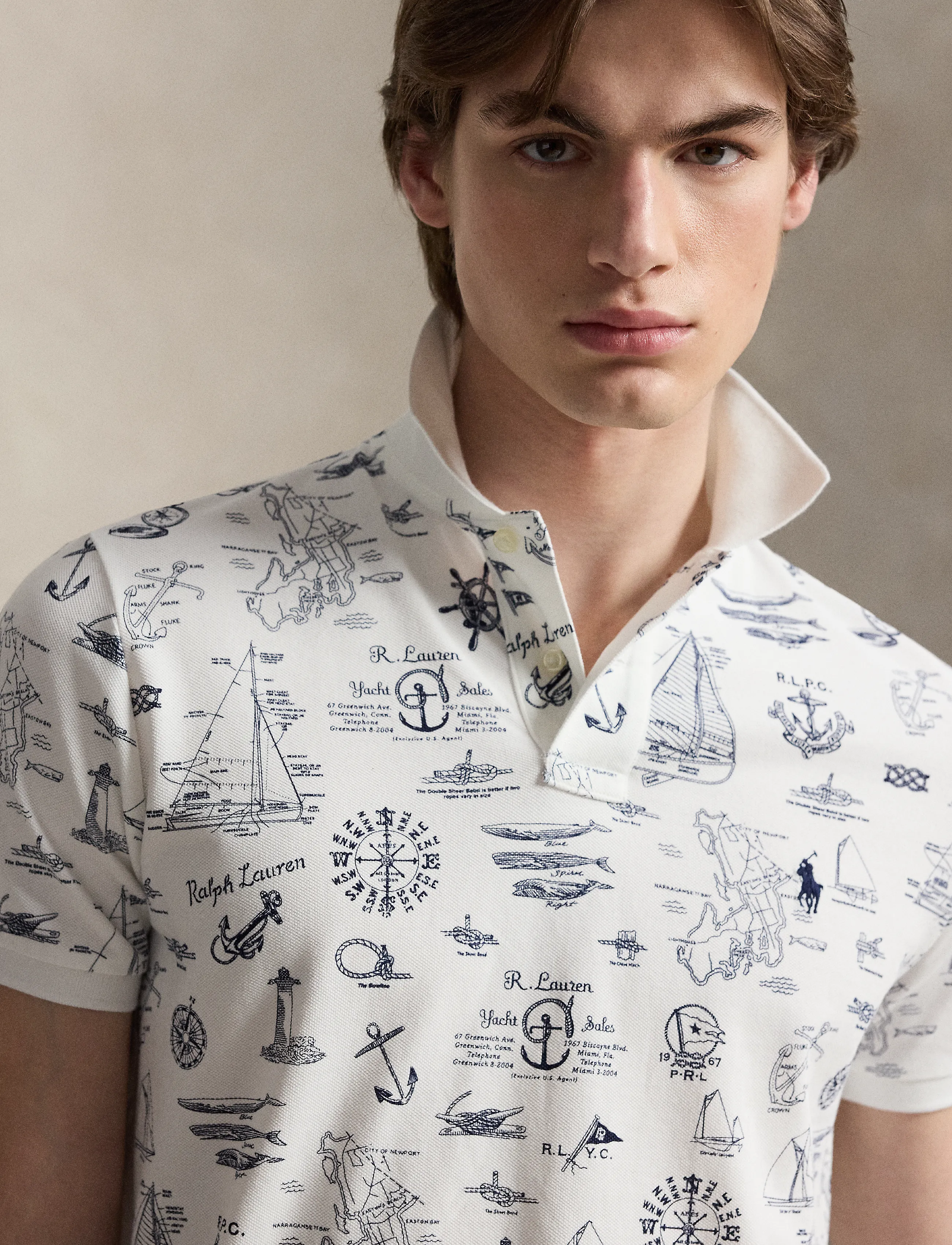 Polo Ralph Lauren - Custom Slim Fit Nautical Mesh Polo Shirt - short-sleeved polos - seaward bound-whi - 2