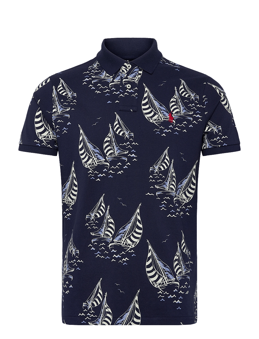 Polo Ralph Lauren - Custom Slim Fit Sailboat Mesh Polo Shirt - kurzärmelig - sailboat race-new - 0