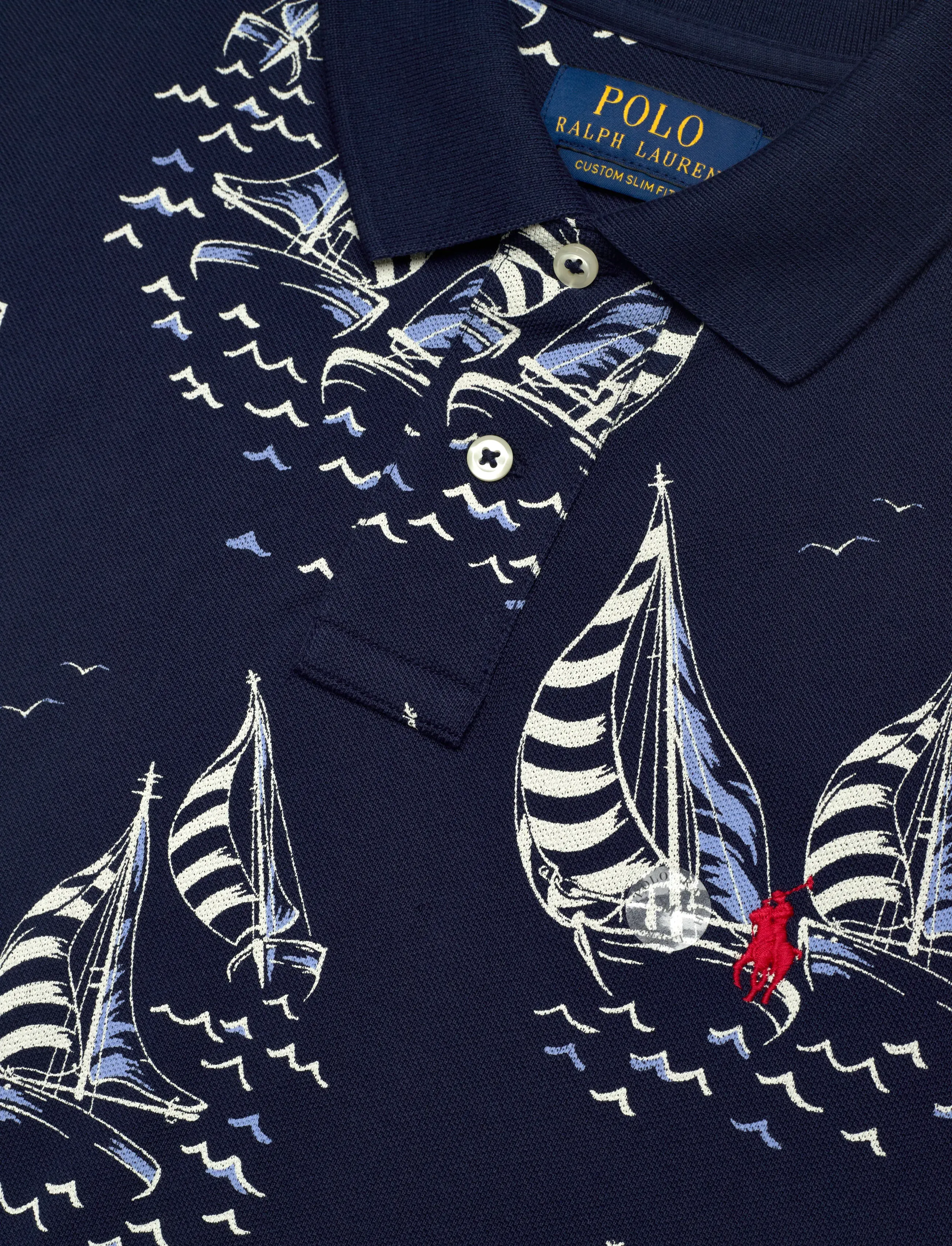 Polo Ralph Lauren - Custom Slim Fit Sailboat Mesh Polo Shirt - kortærmede poloer - sailboat race-new - 2