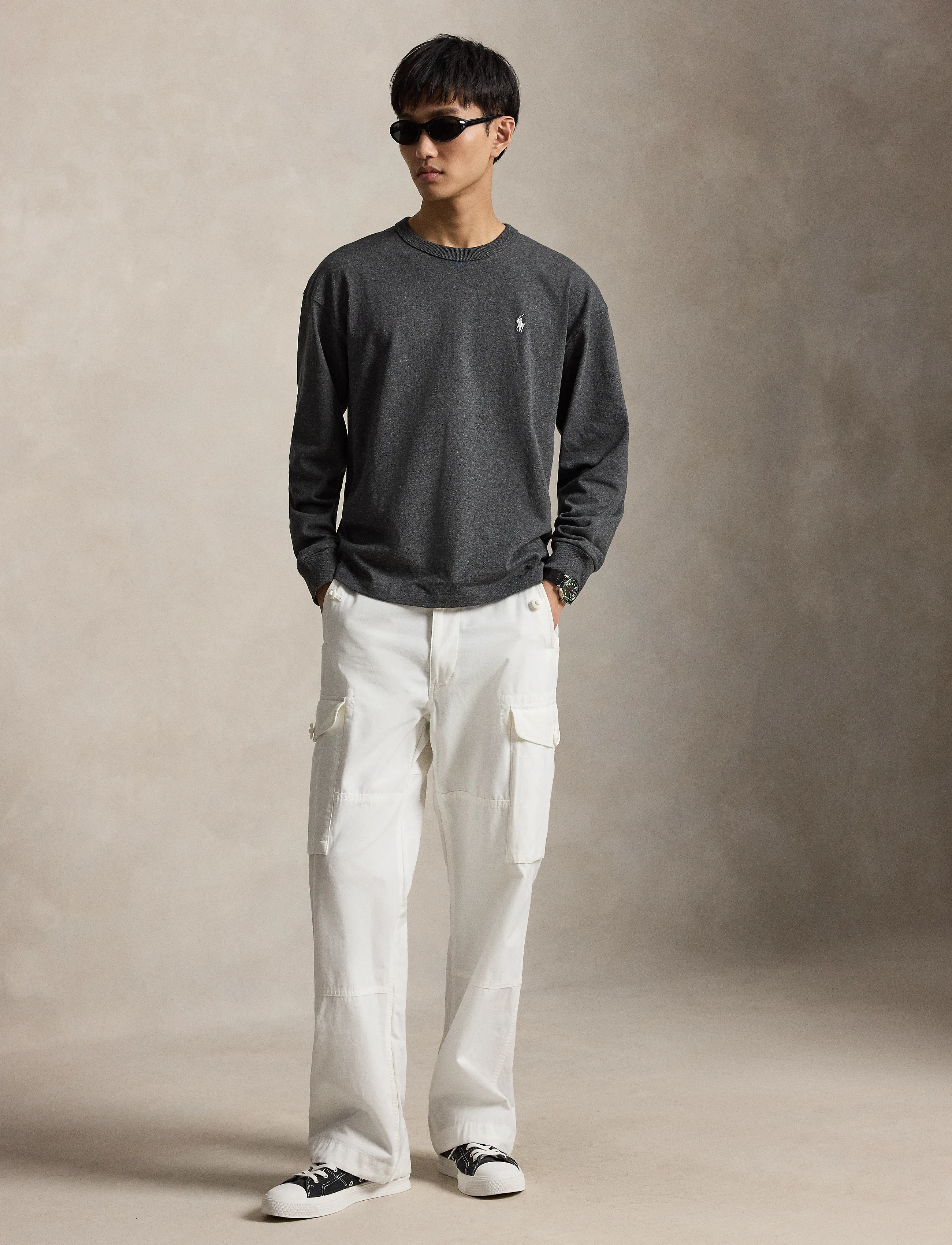 Polo Ralph Lauren - Långärmad t-shirt med ledig passform - windsor heather/c - 4