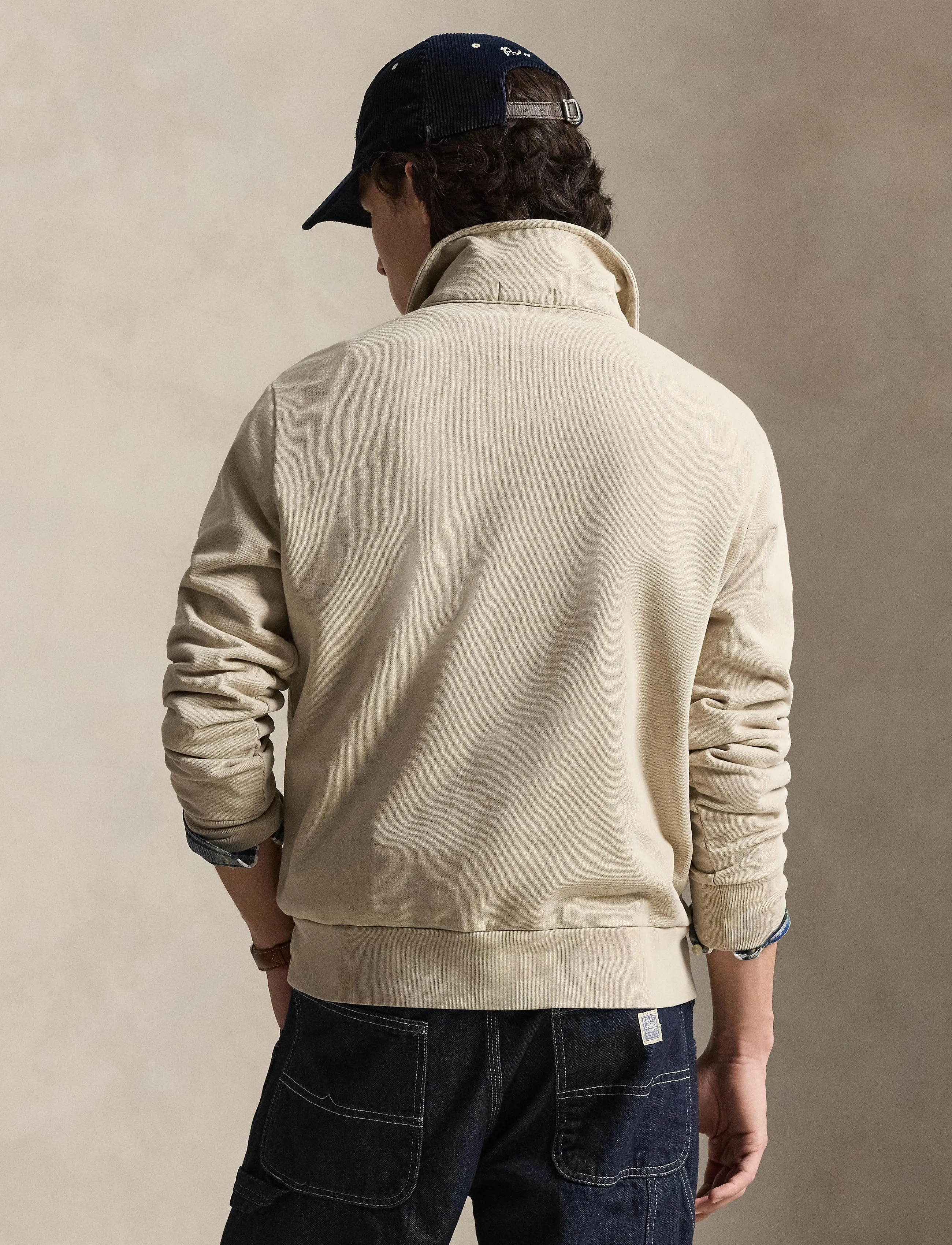Polo Ralph Lauren Loopback Fleece Quarter-Zip Sweatshirt - Sweatshirts - STONEWARE GREY / beige