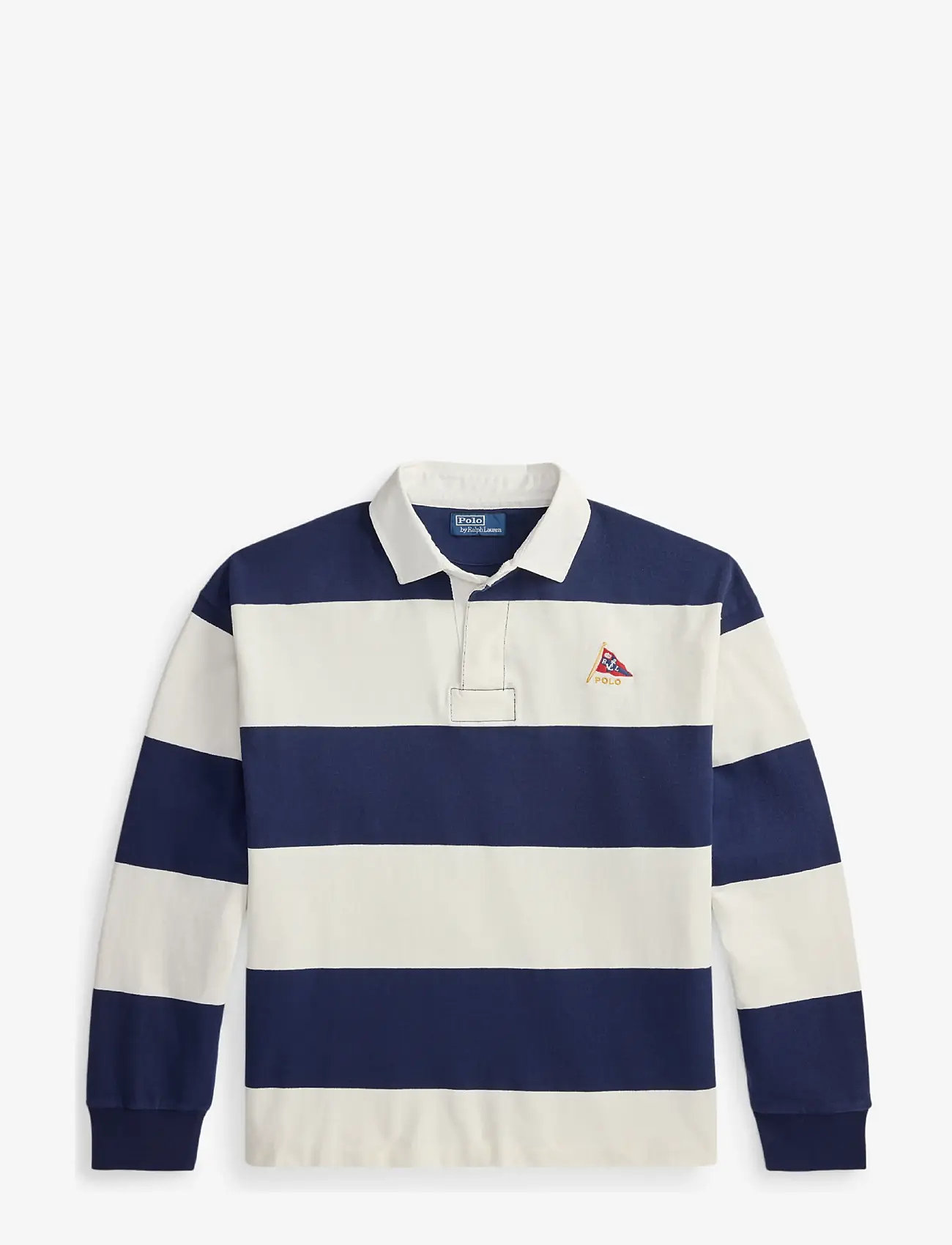 Polo Ralph Lauren - Big Fit Striped Jersey Rugby Shirt - langärmlige blusen - newport navy/deck - 1