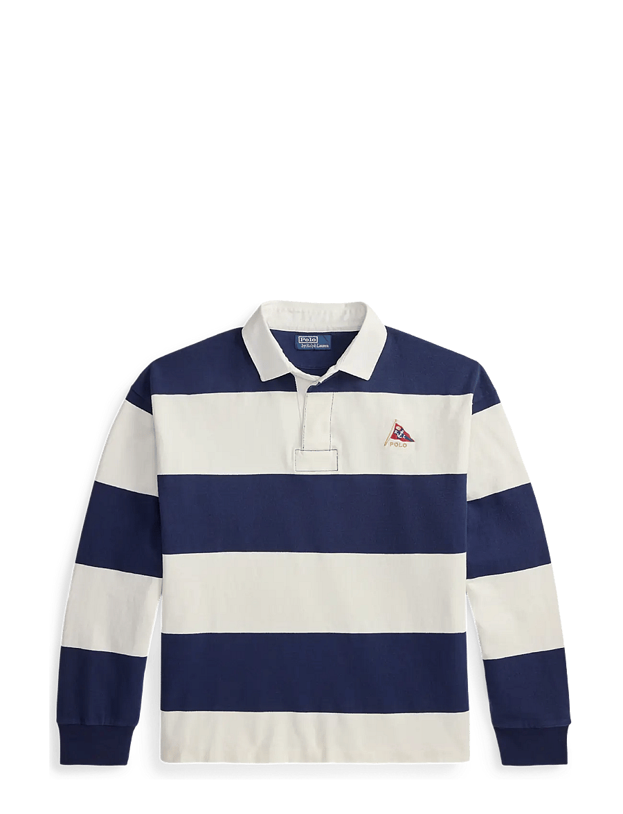 Polo Ralph Lauren - Big Fit Striped Jersey Rugby Shirt - langærmede bluser - newport navy/deck - 1