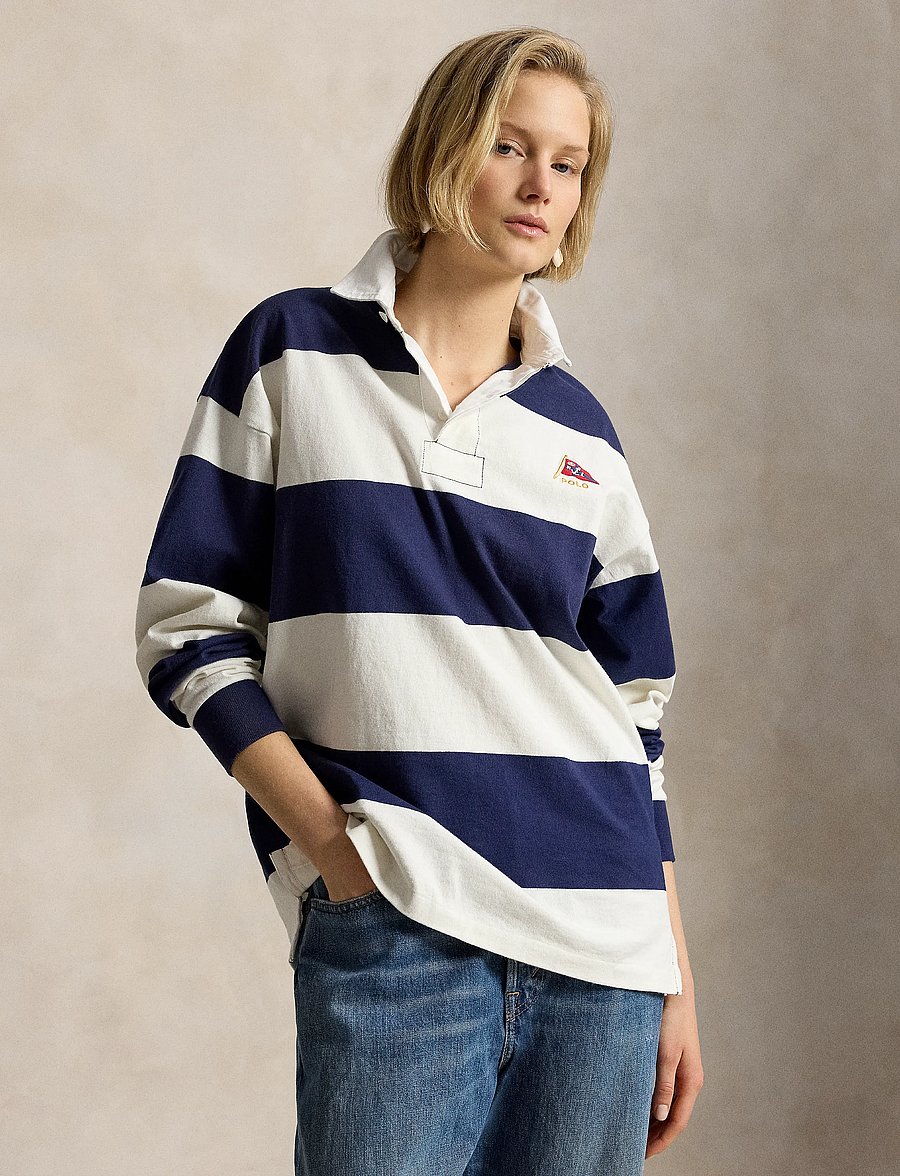 Polo Ralph Lauren - Big Fit Striped Jersey Rugby Shirt - langærmede bluser - newport navy/deck - 3