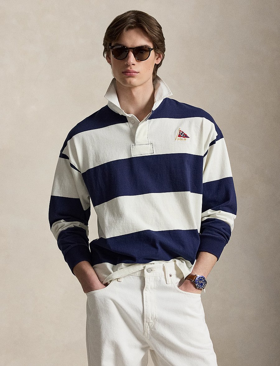 Polo Ralph Lauren - Big Fit Striped Jersey Rugby Shirt - langærmede bluser - newport navy/deck - 4