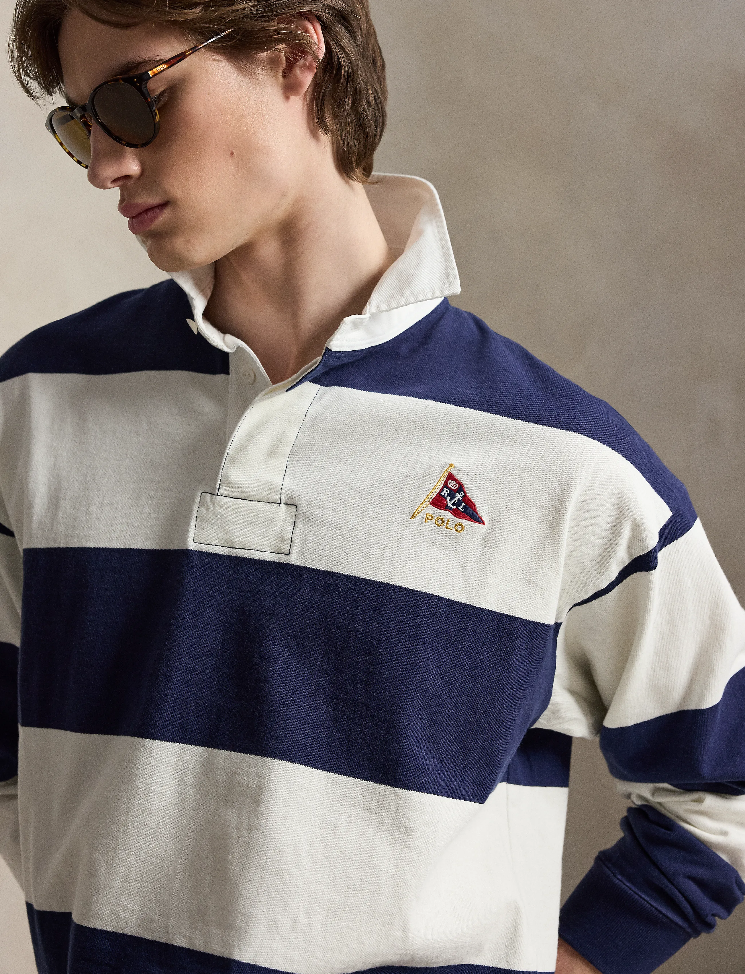 Polo Ralph Lauren Big Fit Striped Jersey Rugby Shirt långärmade t-shirts herr – bild 6