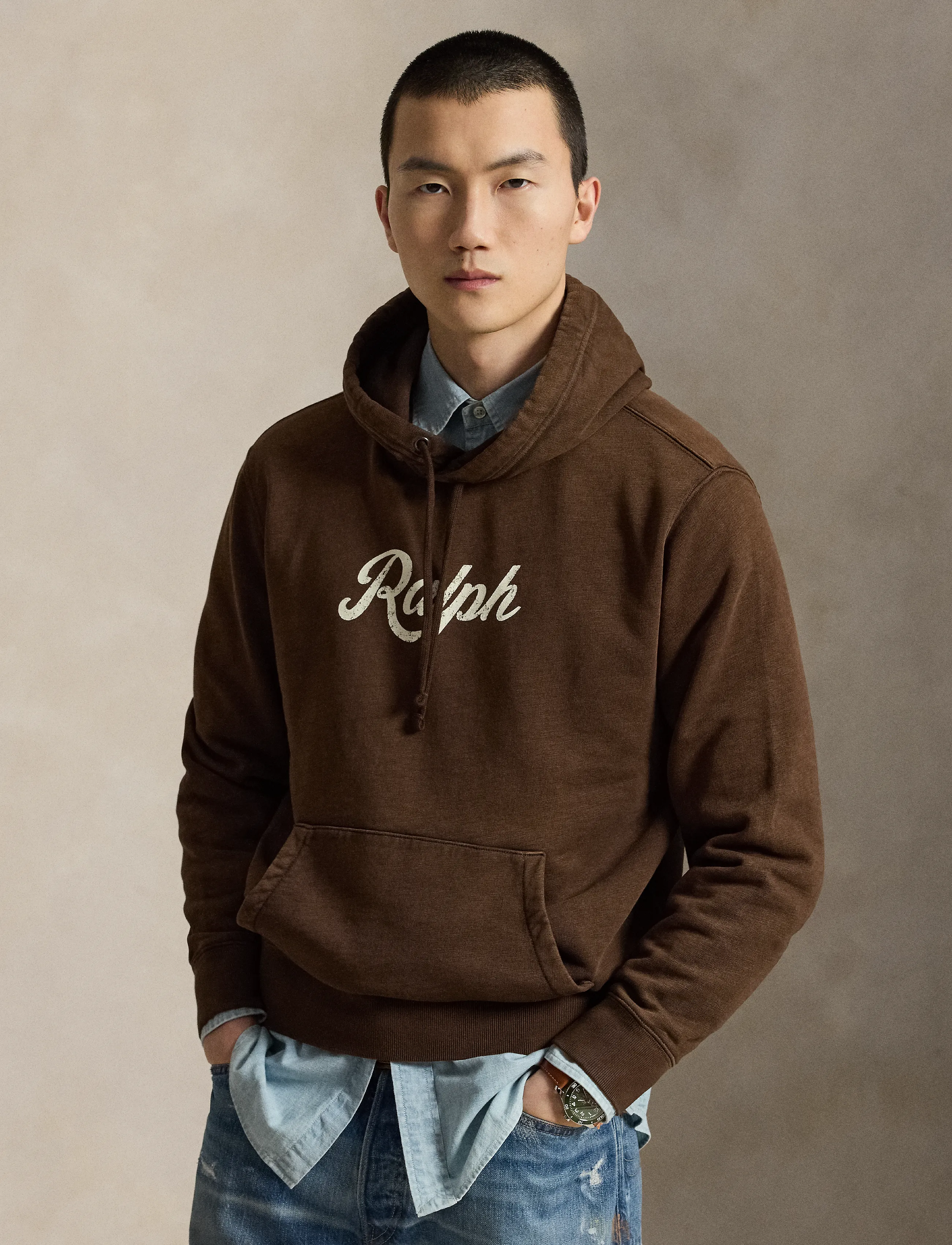 Polo Ralph Lauren The Ralph Logo Hoodie, Mænd, Logo Hættetrøje, Brun, Str: XS