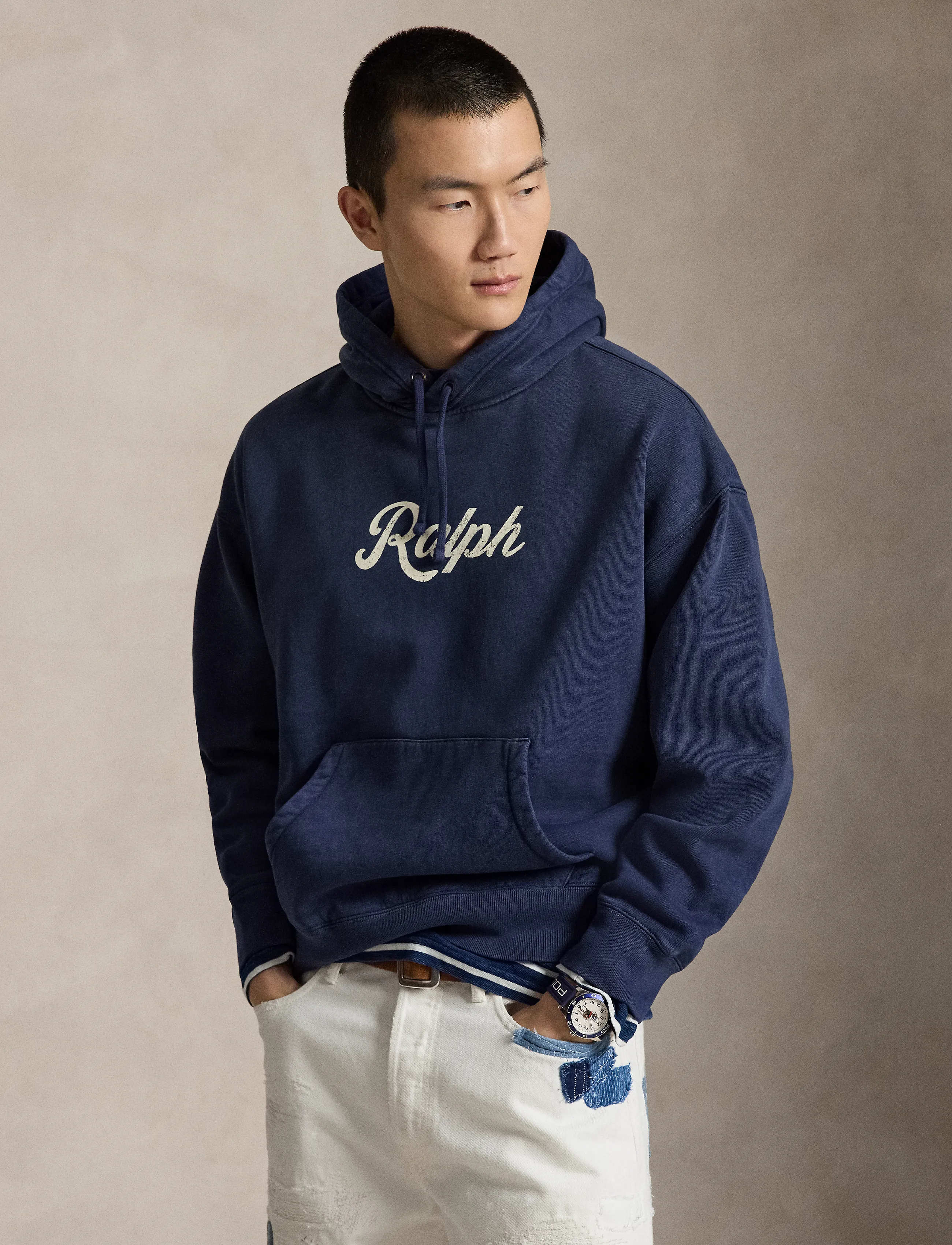 Polo Ralph Lauren The Ralph Logo Hoodie, Mænd, Logo Hættetrøje, Hvid, Str: XS