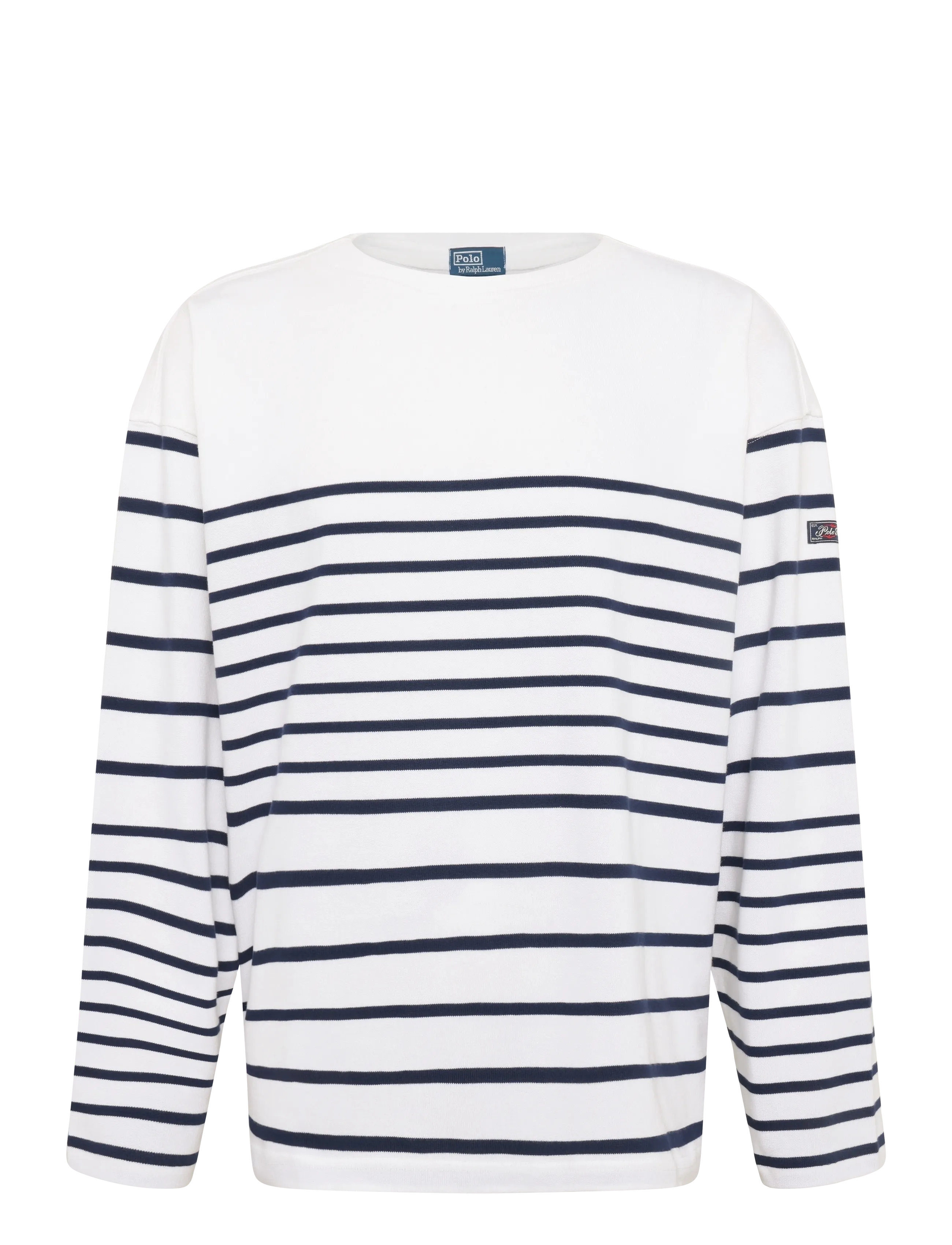 Polo Ralph Lauren Relaxed Fit Striped Jersey Pullover - Clothing - NEWPORT NAVY/WHIT / white