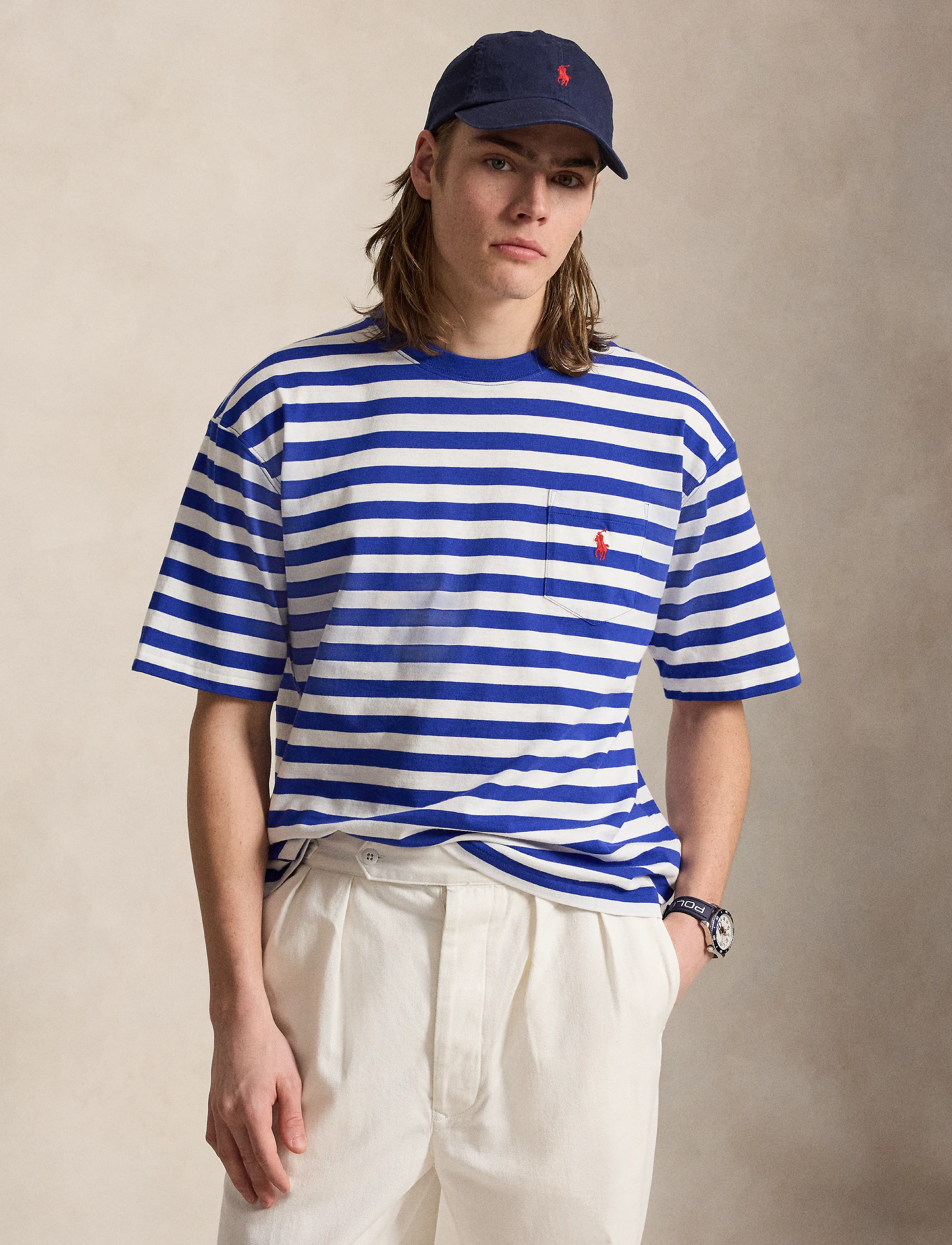 Polo Ralph Lauren Relaxed Fit Striped Jersey T-Shirt - T-shirts à manches courtes - RUGBY ROYAL/WHITE / blue