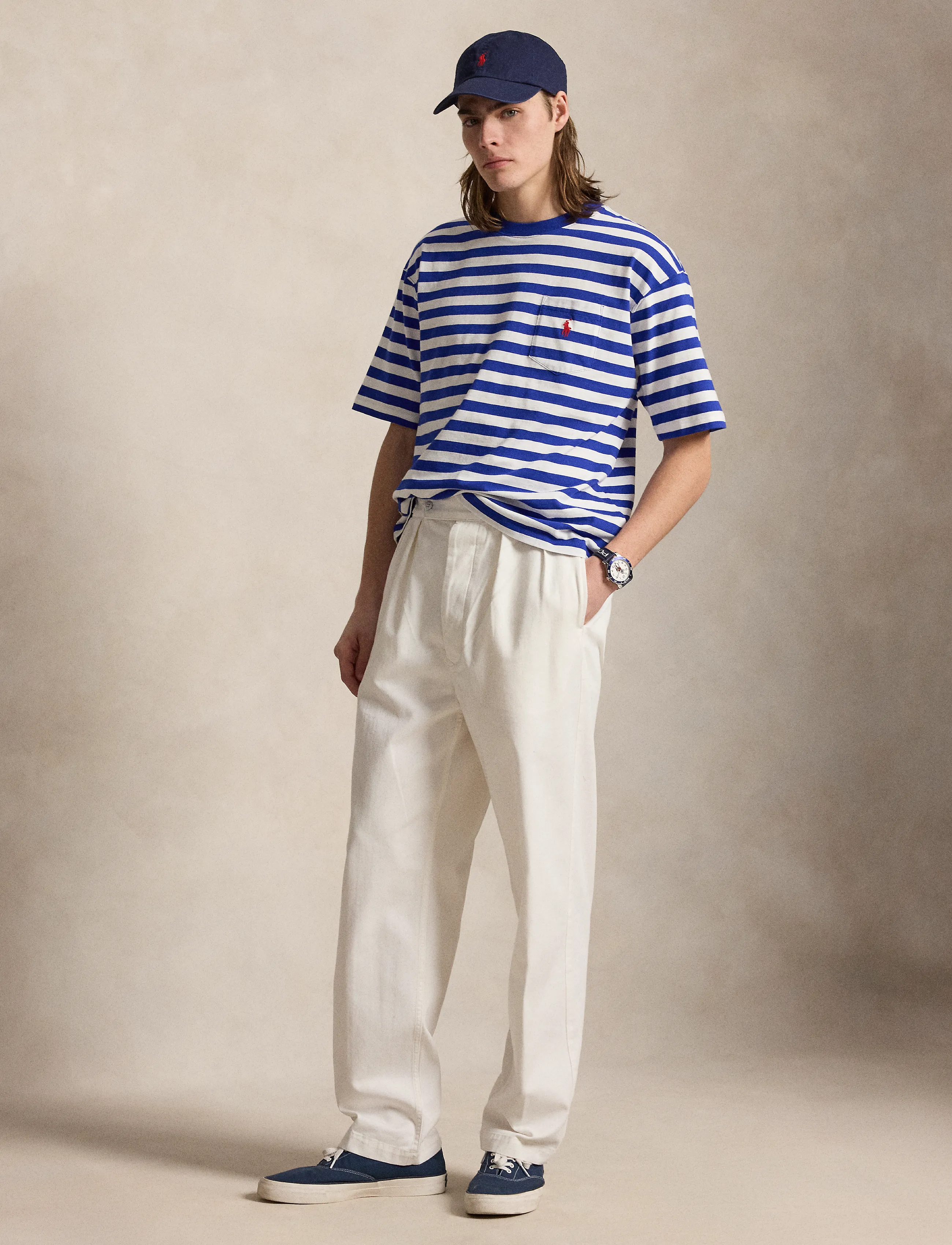 Polo Ralph Lauren - Relaxed Fit Striped Jersey T-Shirt - kurzärmelige t-shirts - rugby royal/white - 4
