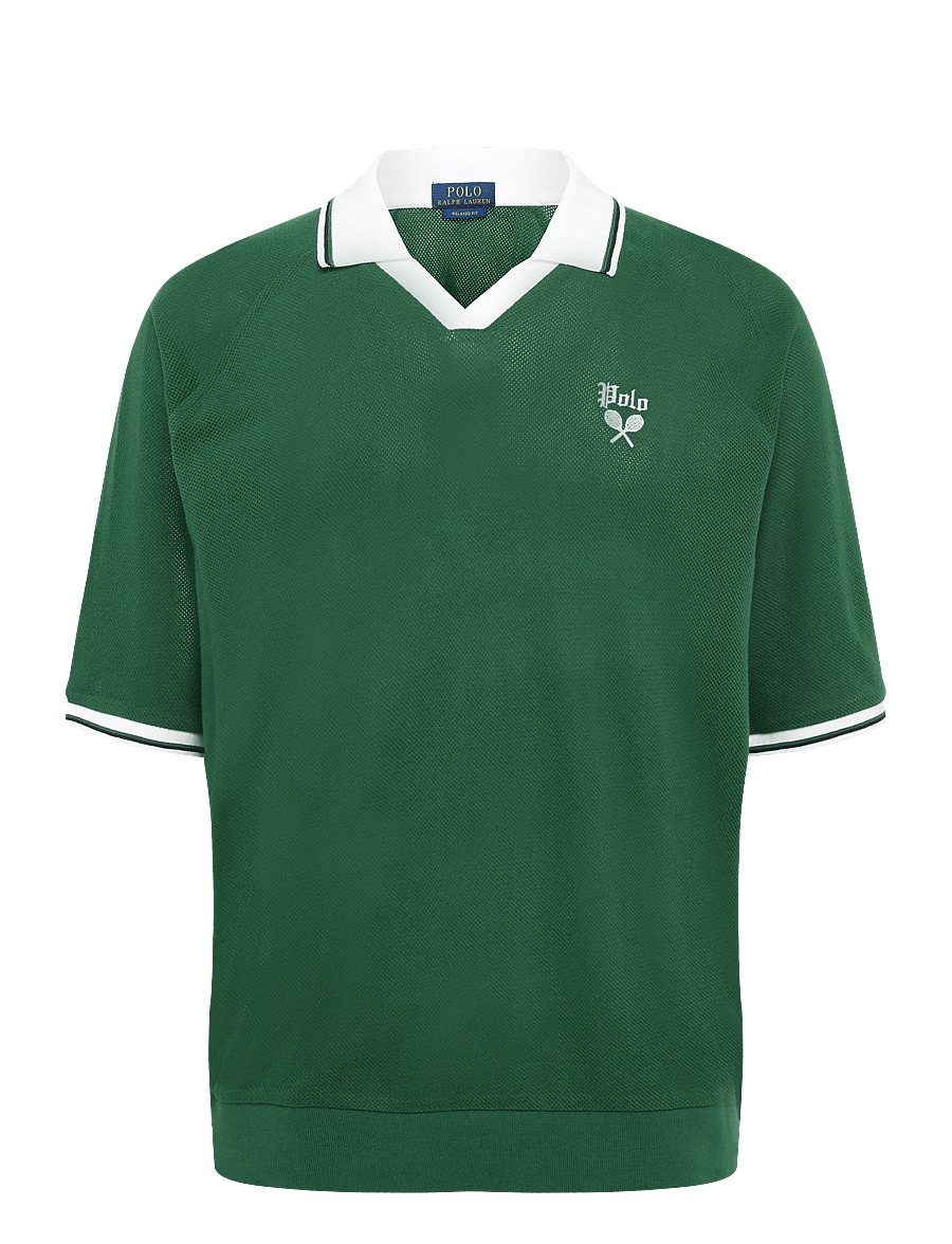 Polo Ralph Lauren - Relaxed Fit Pointelle Jersey Polo Shirt - langärmlige strick-polohemden - new forest - 1
