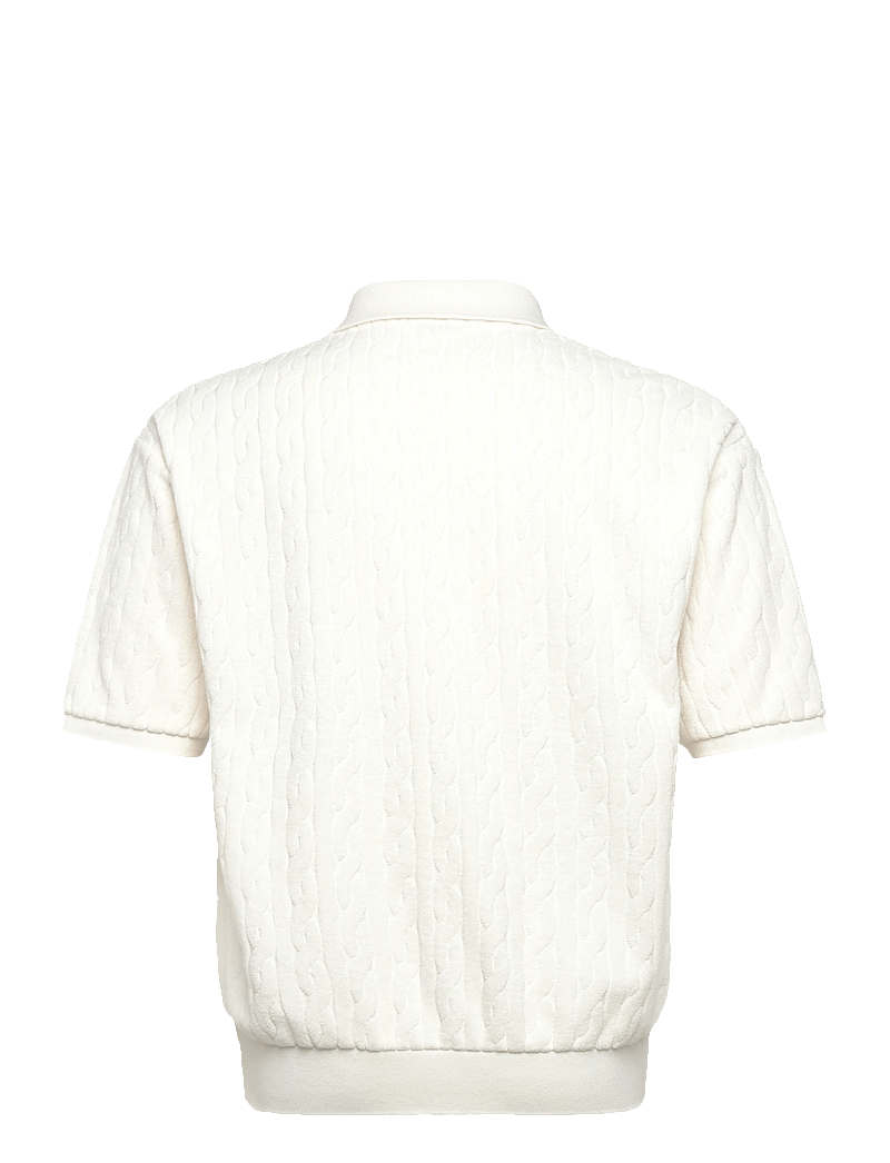 Polo Ralph Lauren - Relaxed Fit Cabled Terry Polo Shirt - polostrik - deckwash white - 1
