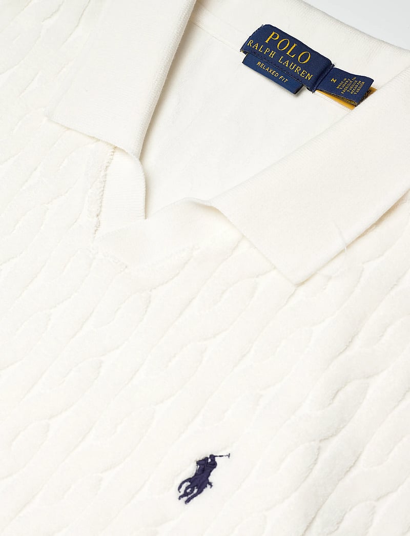 Polo Ralph Lauren - Relaxed Fit Cabled Terry Polo Shirt - polostrik - deckwash white - 2
