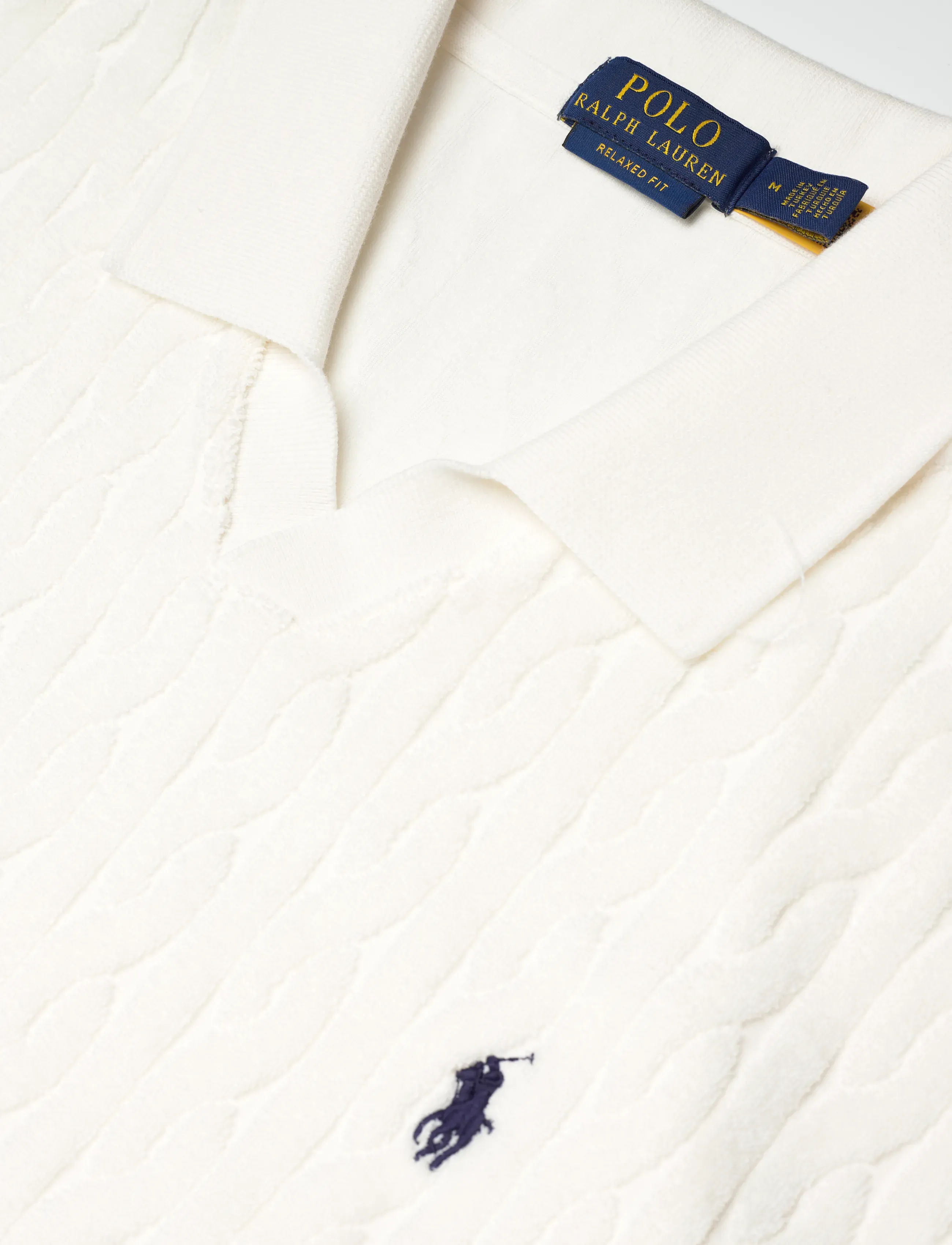 Polo Ralph Lauren - Relaxed Fit Cabled Terry Polo Shirt - gestrickte polohemden - deckwash white - 2