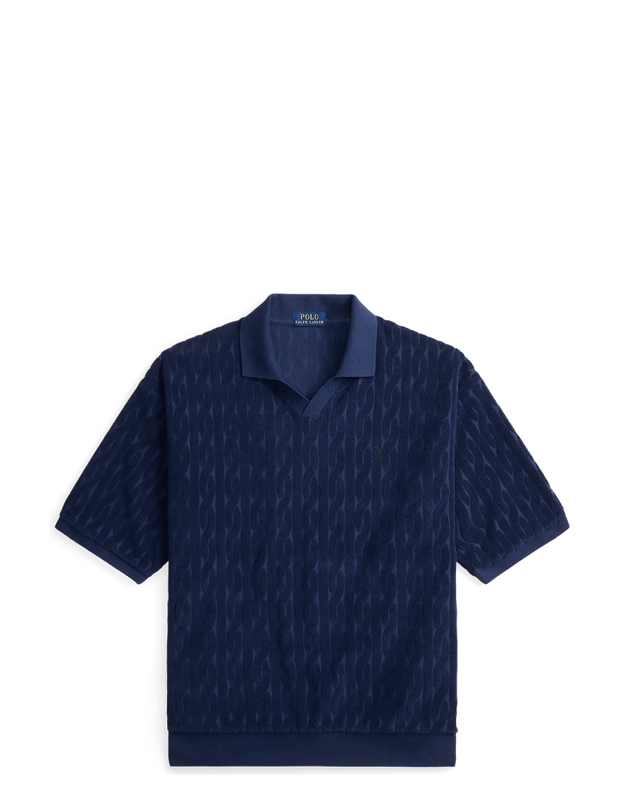 Polo Ralph Lauren - Relaxed Fit Cabled Terry Polo Shirt - polostrik - newport navy - 1