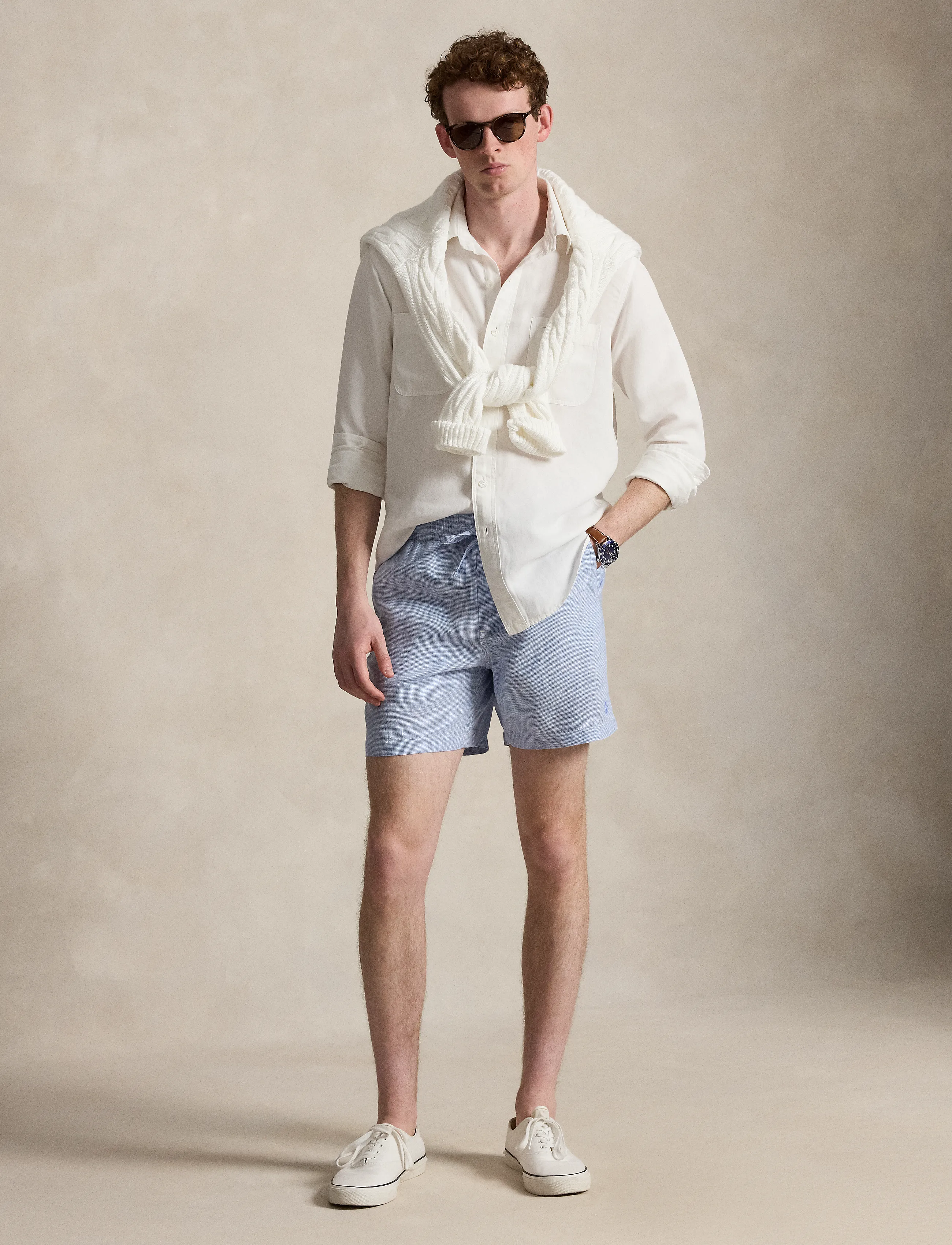 Polo Ralph Lauren 6-Inch Polo Prepster Linen Short, XXL, Blue, Shorts > Linen Shorts, Herre