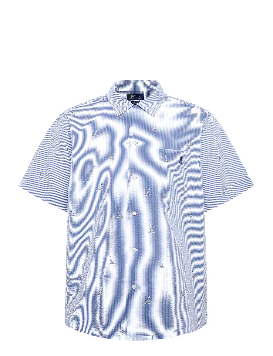 Polo Ralph Lauren - Classic Fit Sailboat Seersucker Shirt - kortærmede skjorter - 2654 sailboat on - 1