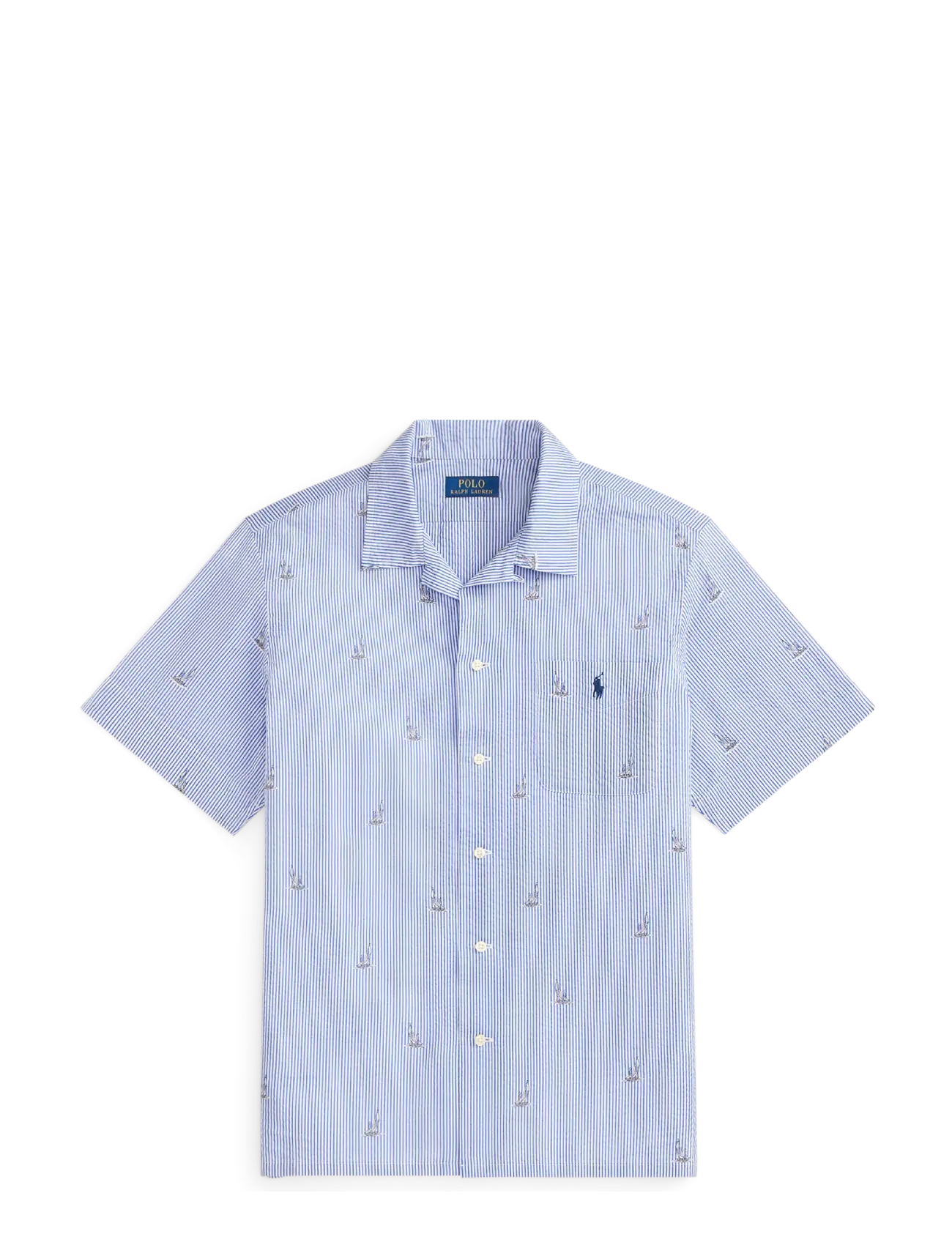Polo Ralph Lauren - Classic Fit Sailboat Seersucker Shirt - 2654 sailboat on - 1