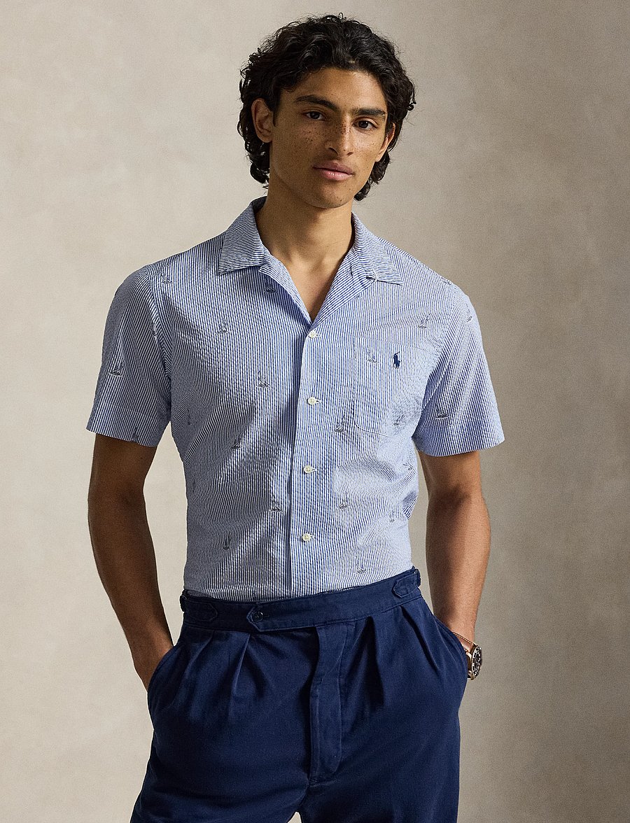 Polo Ralph Lauren - Classic Fit Sailboat Seersucker Shirt - kurzarmhemden - 2654 sailboat on - 0
