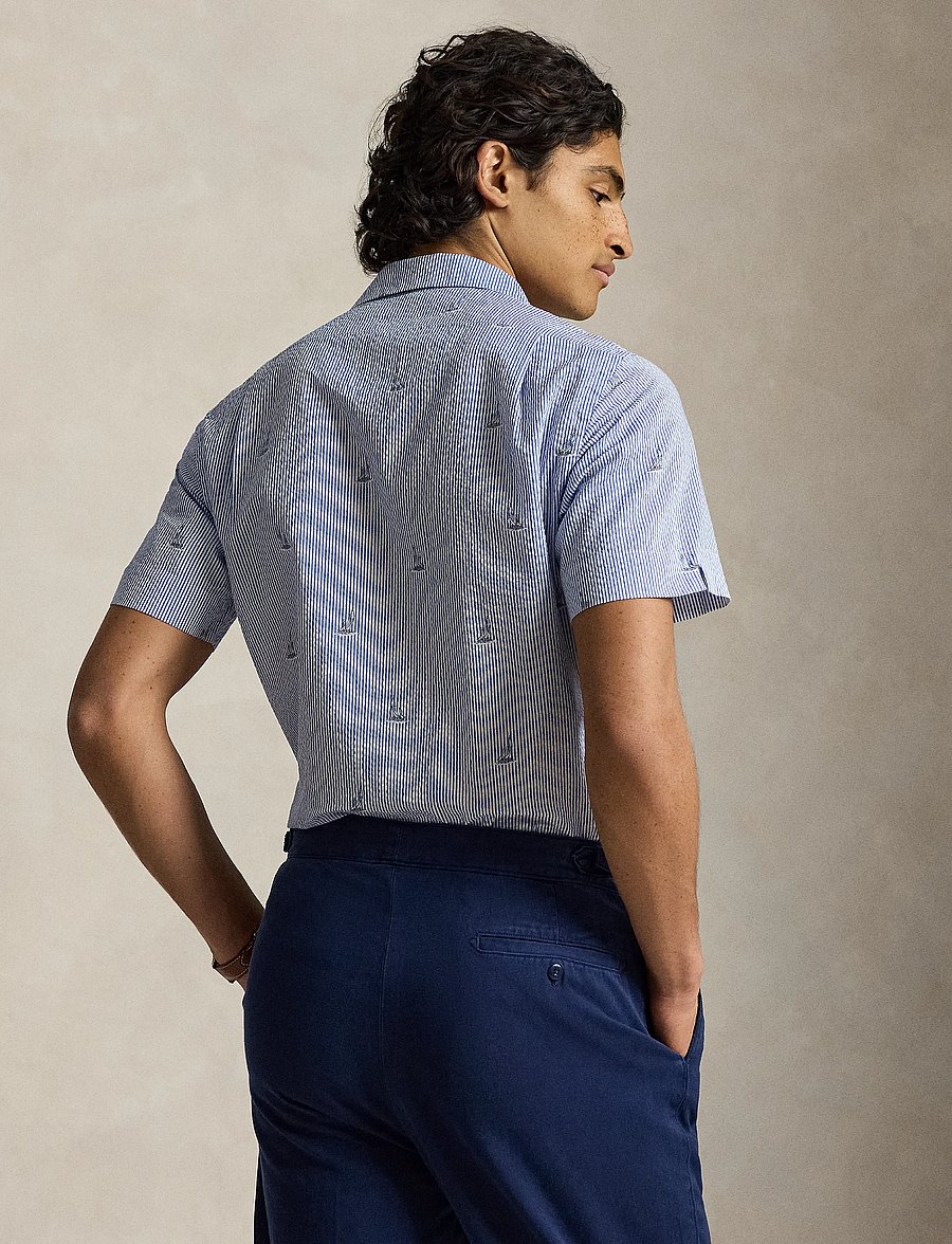Polo Ralph Lauren - Classic Fit Sailboat Seersucker Shirt - kurzarmhemden - 2654 sailboat on - 2