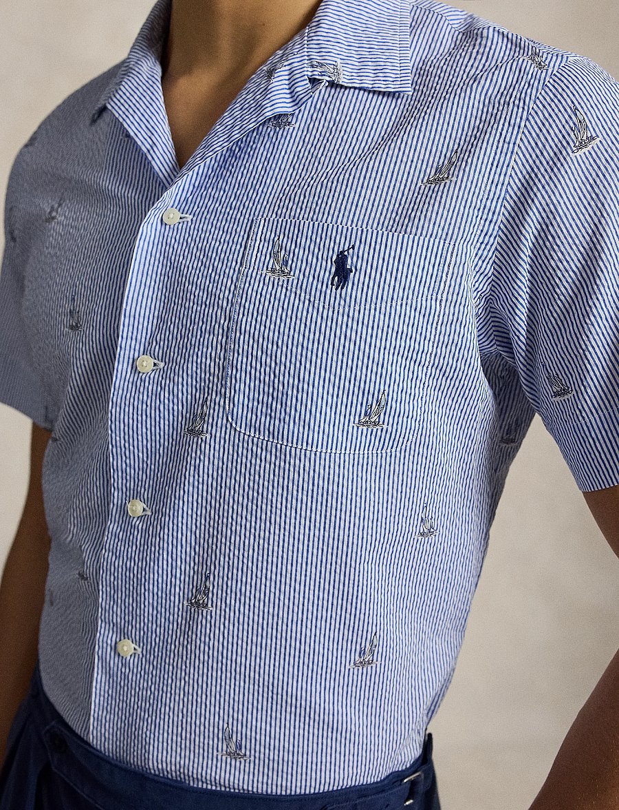 Polo Ralph Lauren - Classic Fit Sailboat Seersucker Shirt - kurzarmhemden - 2654 sailboat on - 3