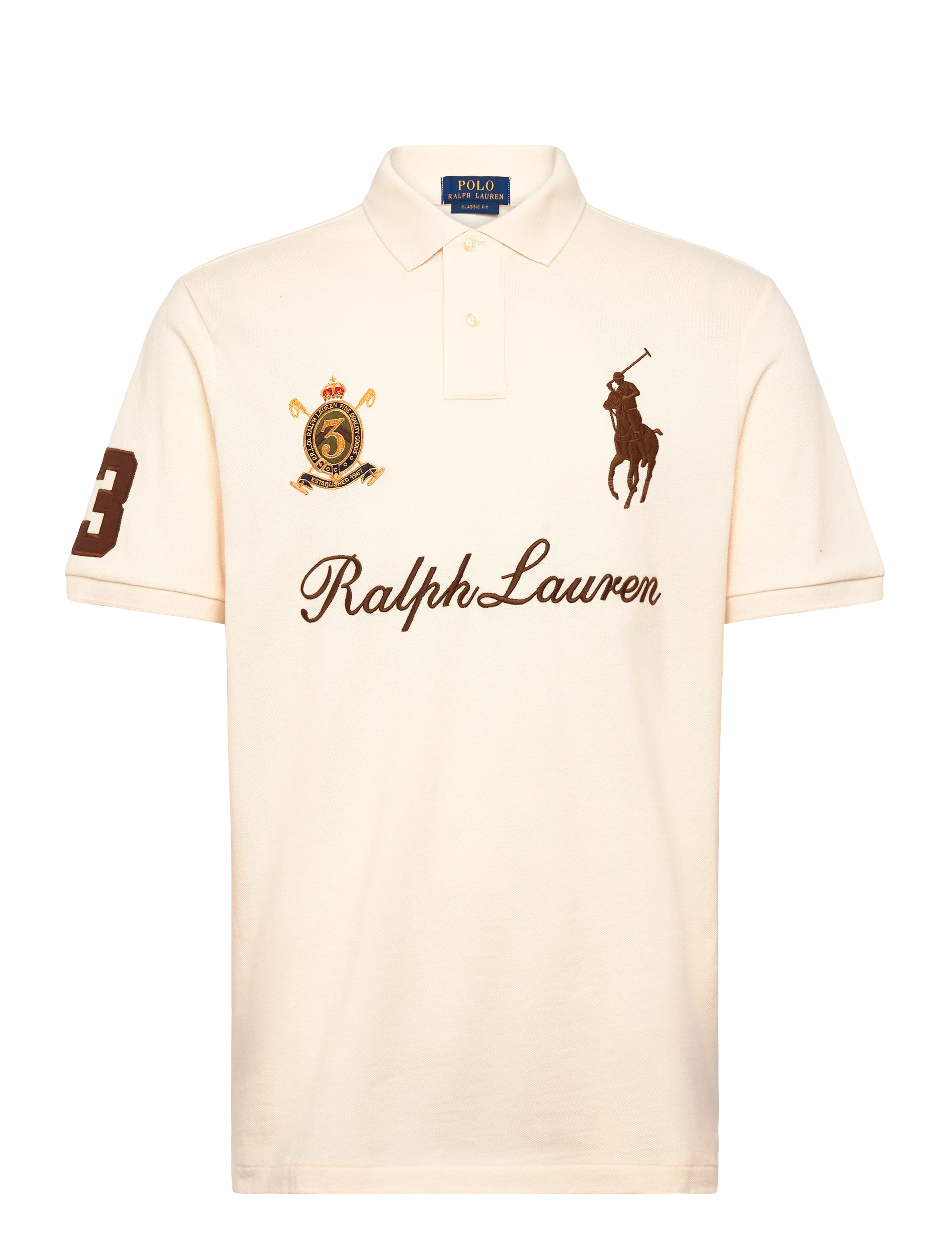 Polo Ralph Lauren Classic Fit Big Pony Mesh Polo Shirt, XL, Cream, Poloer > Kortærmede, Herre