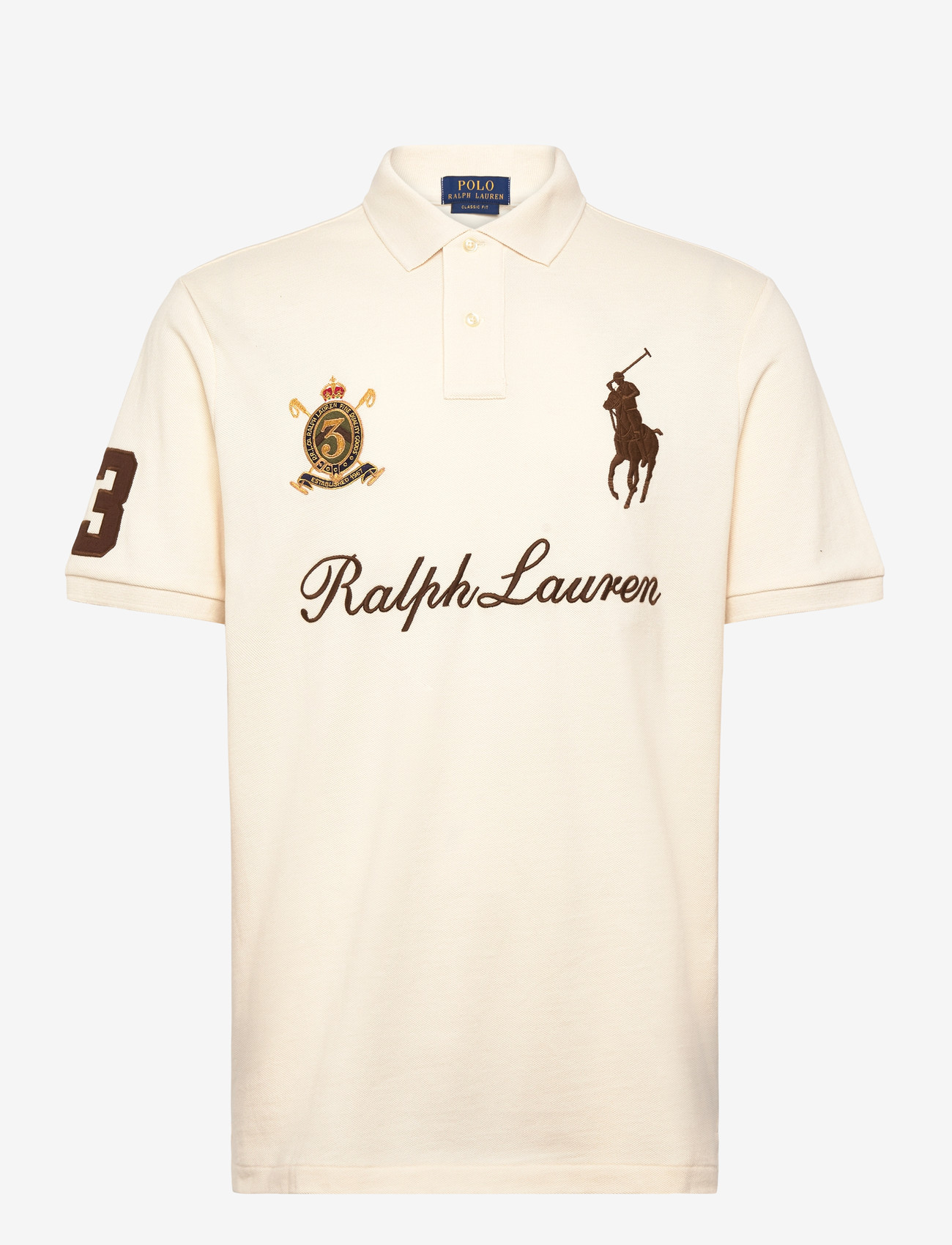 Polo Ralph Lauren - Classic Fit Big Pony Mesh Polo Shirt - kortærmede poloer - guide cream - 0