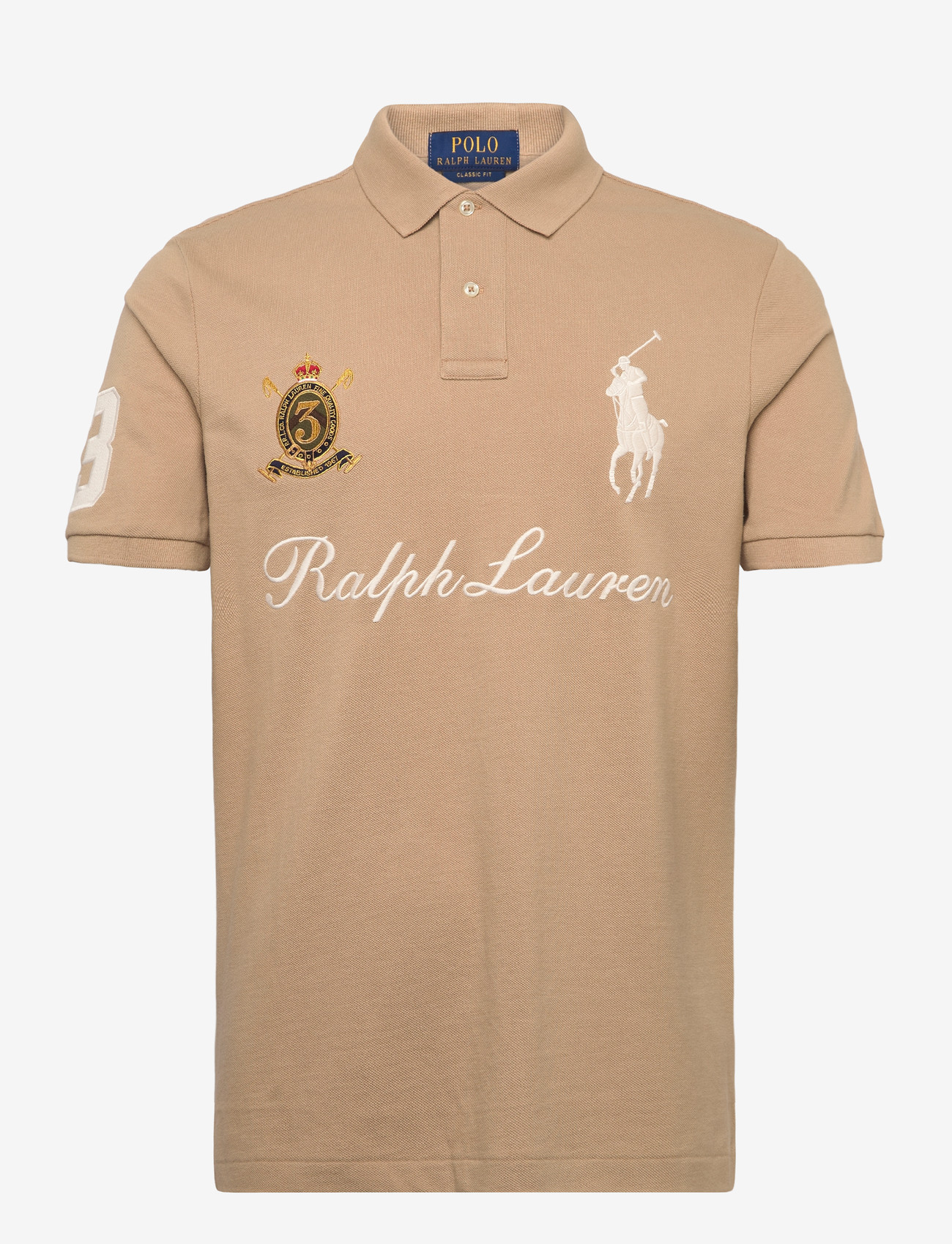 Polo Ralph Lauren - Classic Fit Big Pony Mesh Polo Shirt - short-sleeved polos - vintage khaki - 0